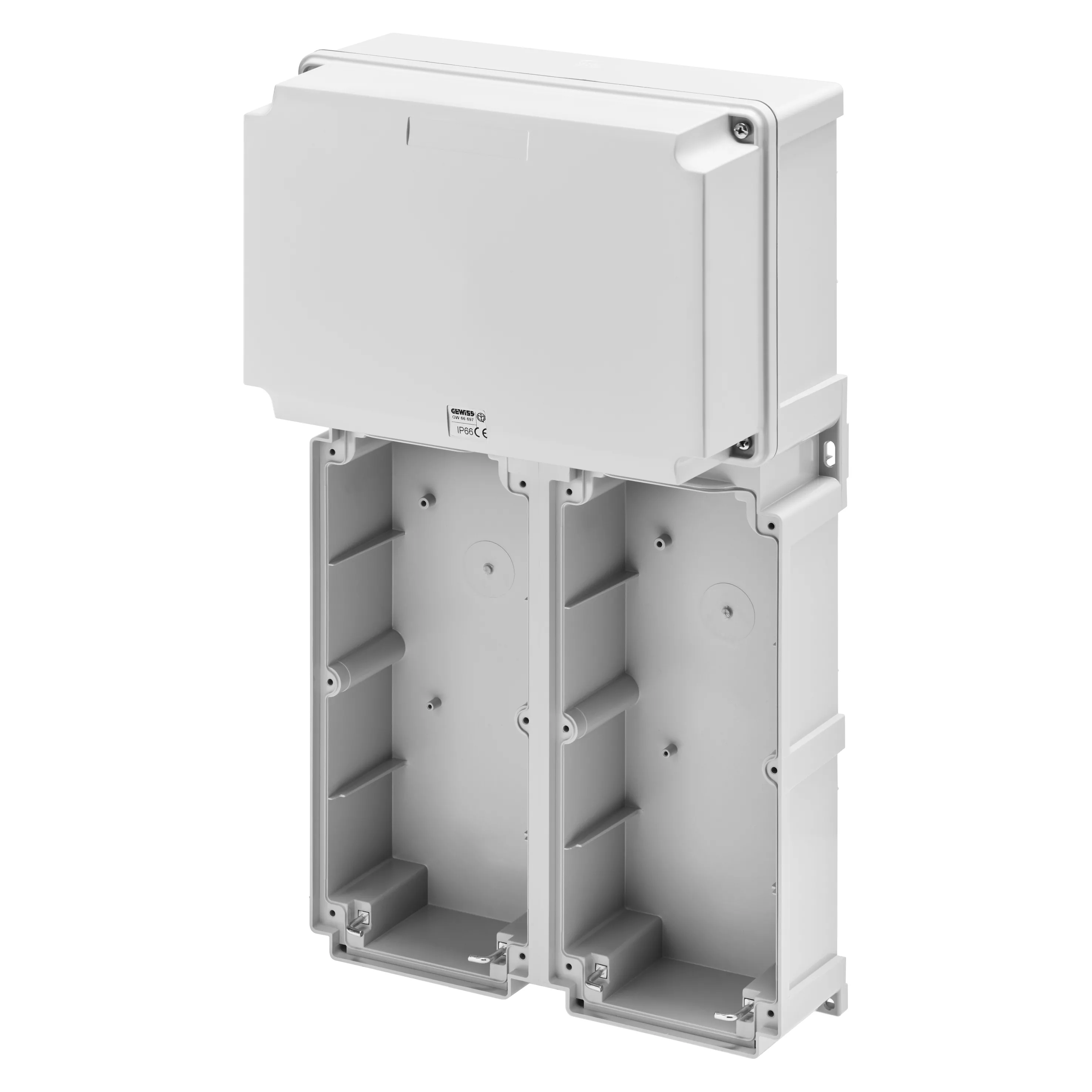 Baza Modulara Pentru Montarea Combinata A Prizei Fixe Verticale Grele 2 Priza 16/32A / Selv IP66 Gewiss GW66697