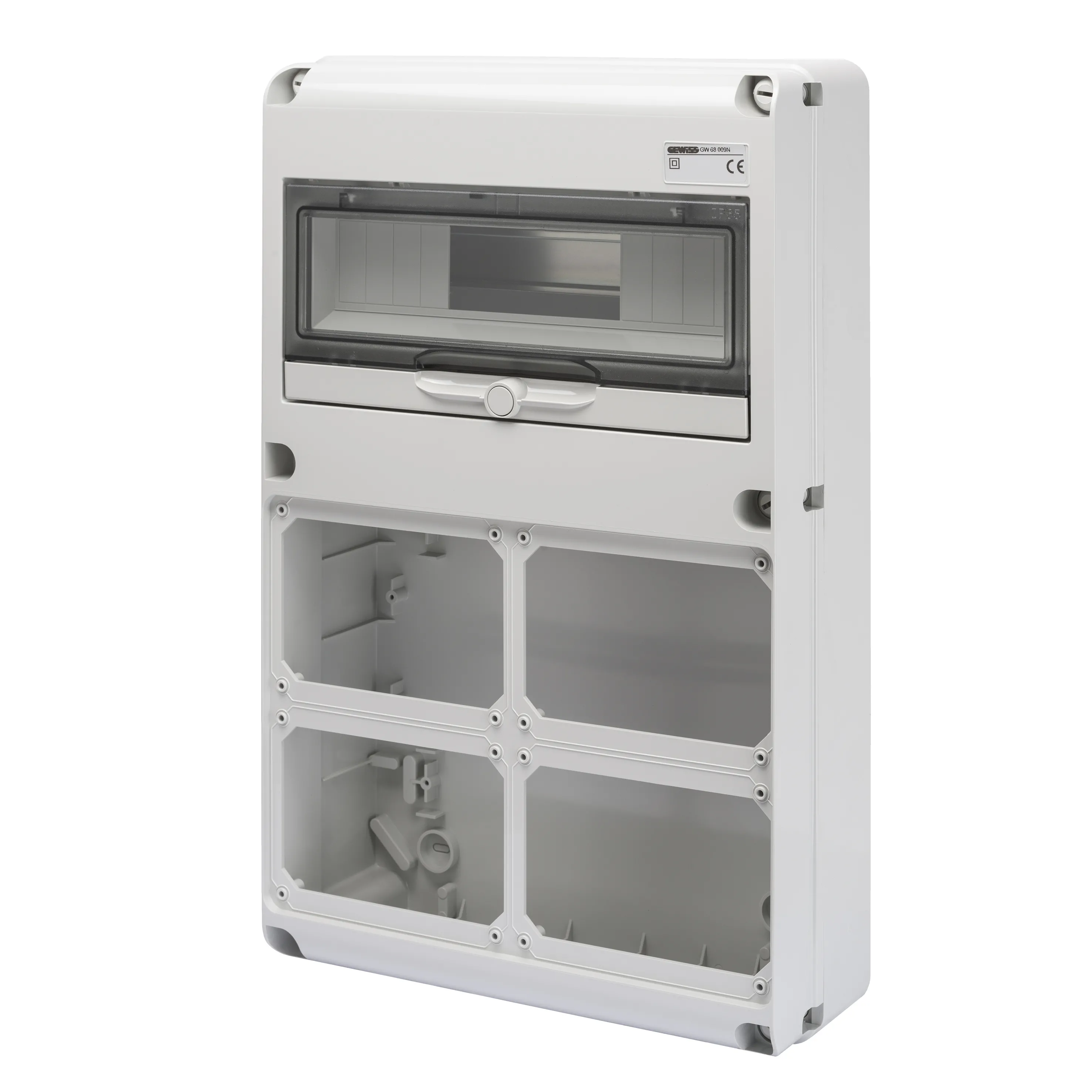 Tablou organiaze santier Q-Din 14 Module 4 Flanse Ib Orizontale 16/32A Sbf IP44 IP65 Gewiss GW68009N