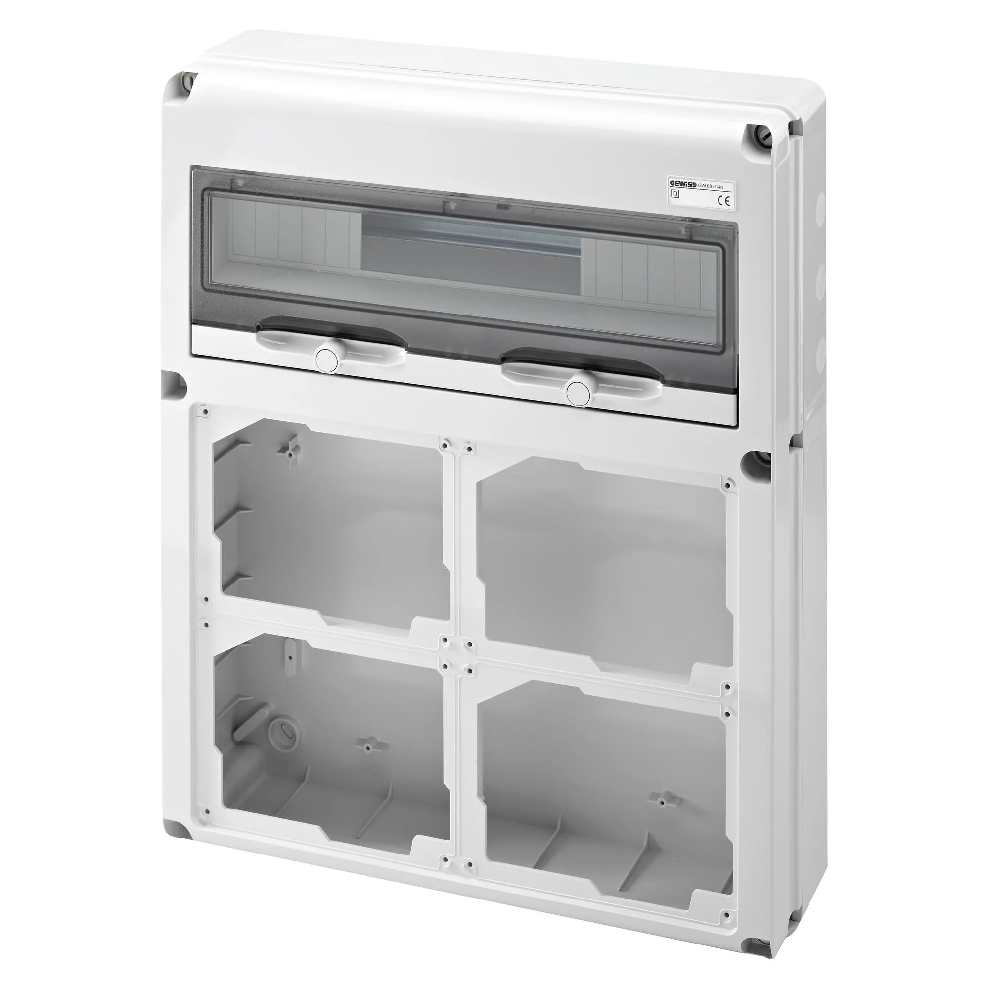 Tablou organiaze santier q-din 20 module 4 flanse ib orizontale 16/32a cbf ip44 ip65 gewiss gw68014n