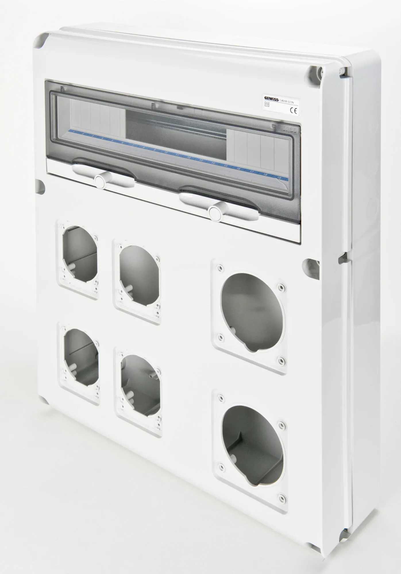 Tablou organiaze santier q-din 20 module 2 flanse iec 309 63a + 4 flanse iec 309 16/32a ip65 gewiss gw68021n
