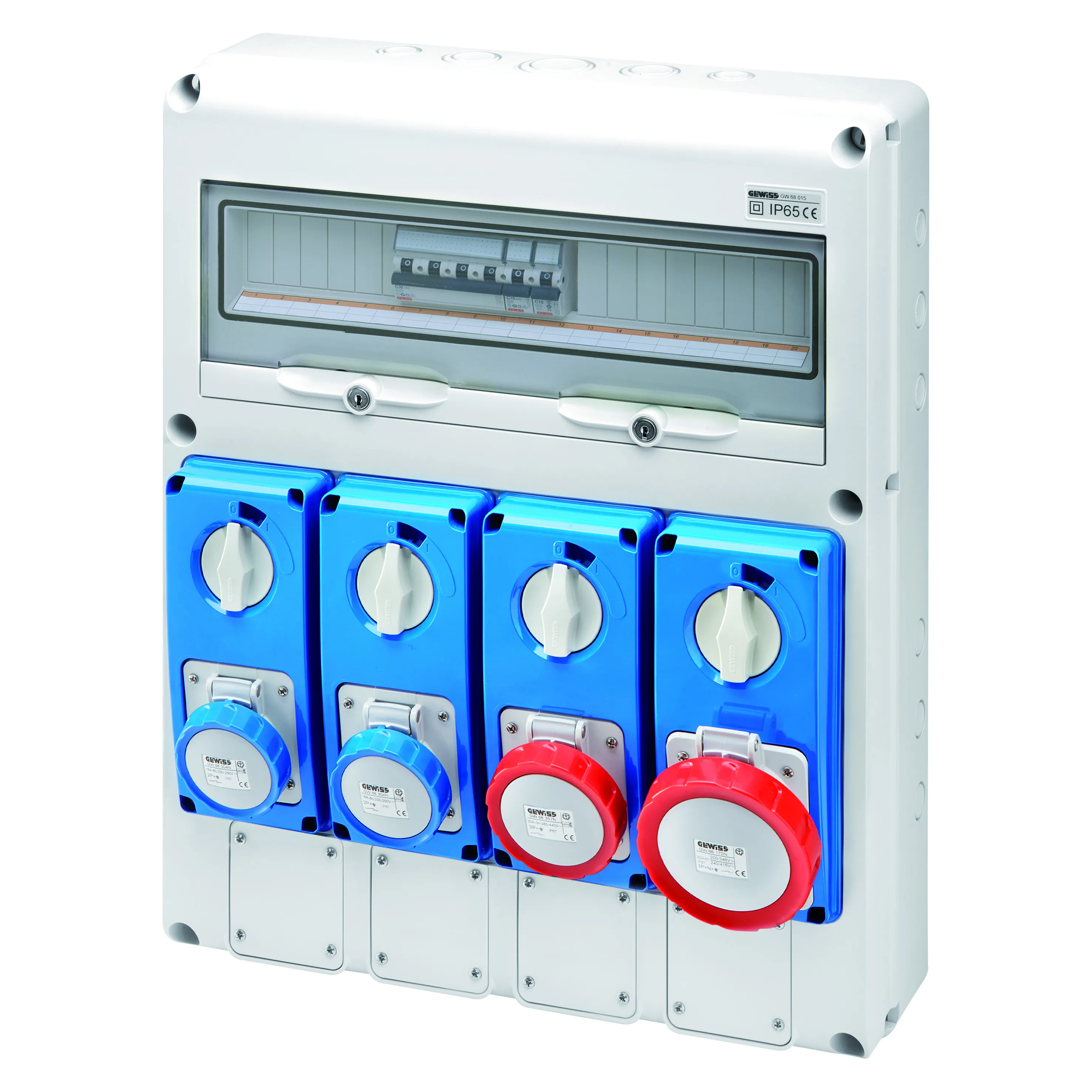 Tablou organiaze santier Q-Din 20 module Asd 4 Ib Vertical Sbf 4 Flansa IP65 Gewiss GW68208N