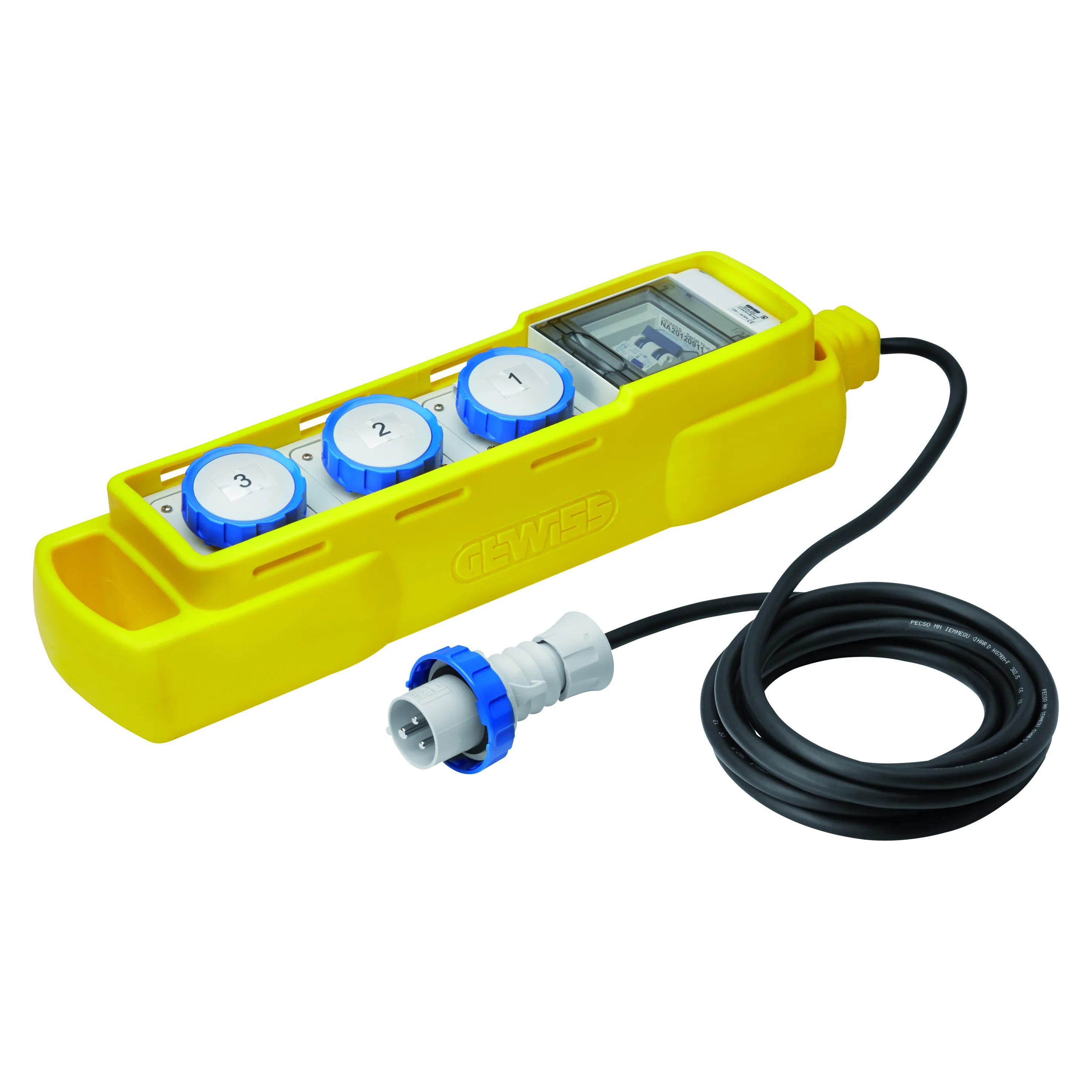 Tablou organiaze santier q-din 5 module acs portabil mobil cu carcasa rezistenta la socuri 3 2p+e 16a iec 309 ip44 gewiss gw68223n