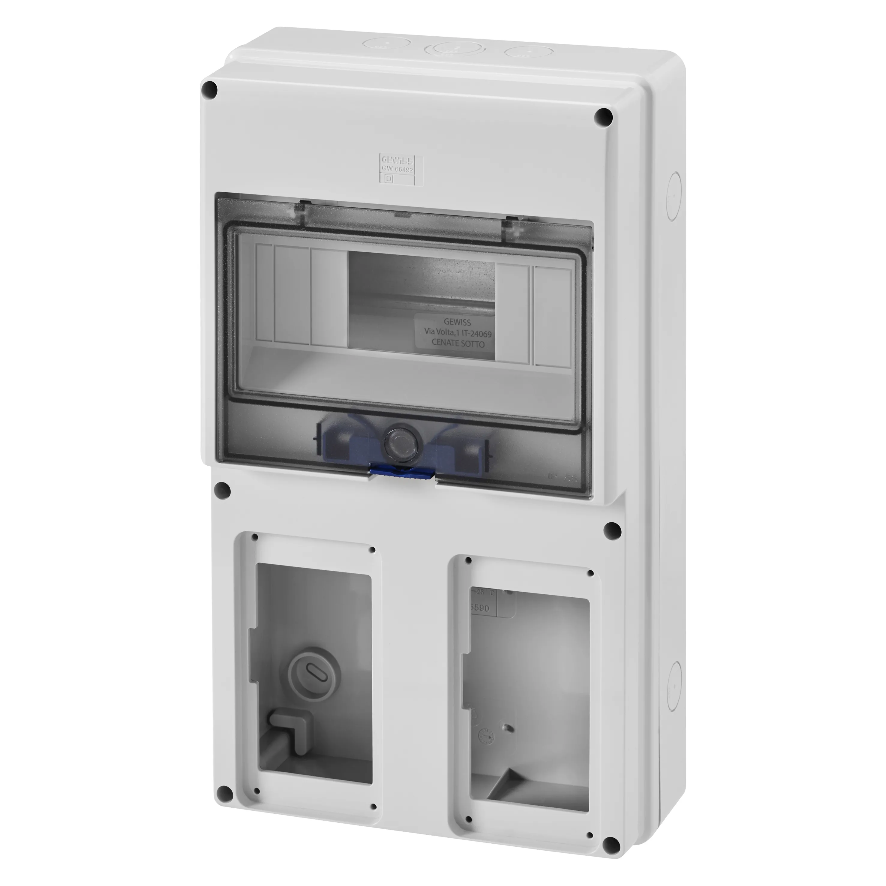 Placa pentru priza compacta fixa necablata 2 flanse pentru combibloc 16/32a gewiss gw66492