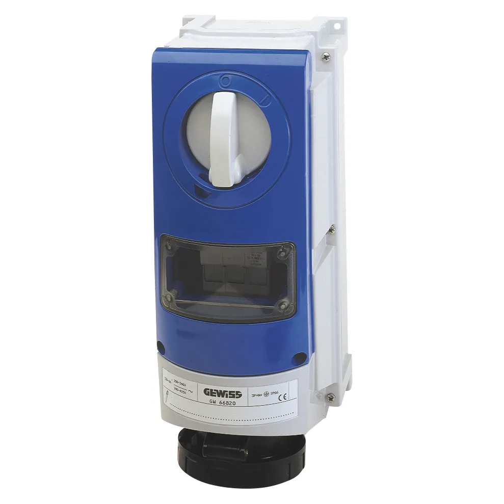 Priza Interblocata Fixa Verticala Cu Partea Inferioara Cu Baza De Sustinere A Combustibilului 3P+N+E 63A 480-500V-50/60Hz 7H IP66 Gewiss GW66857
