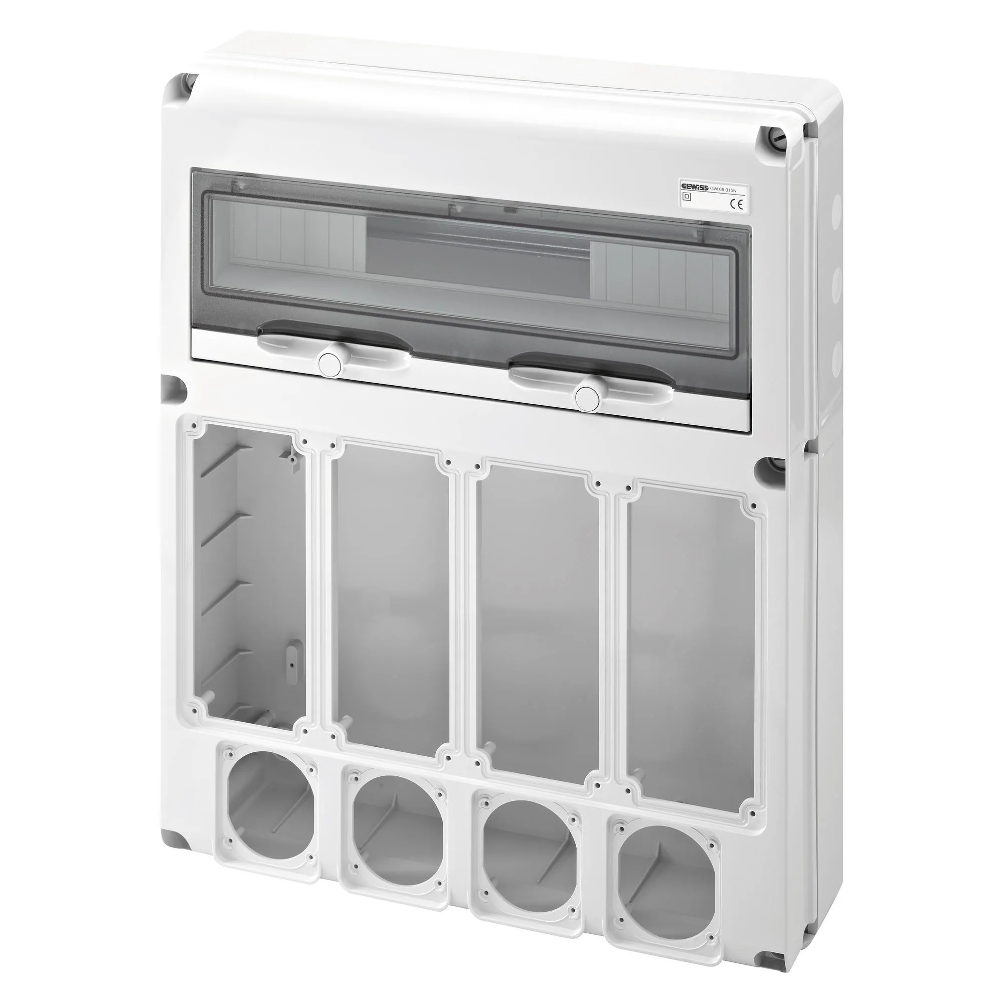 Tablou organiaze santier q-din 20 module 4 flanse ib 16/32a ip67 + 4 flanse iec max.3p+t 16a ip65 gewiss gw68015n