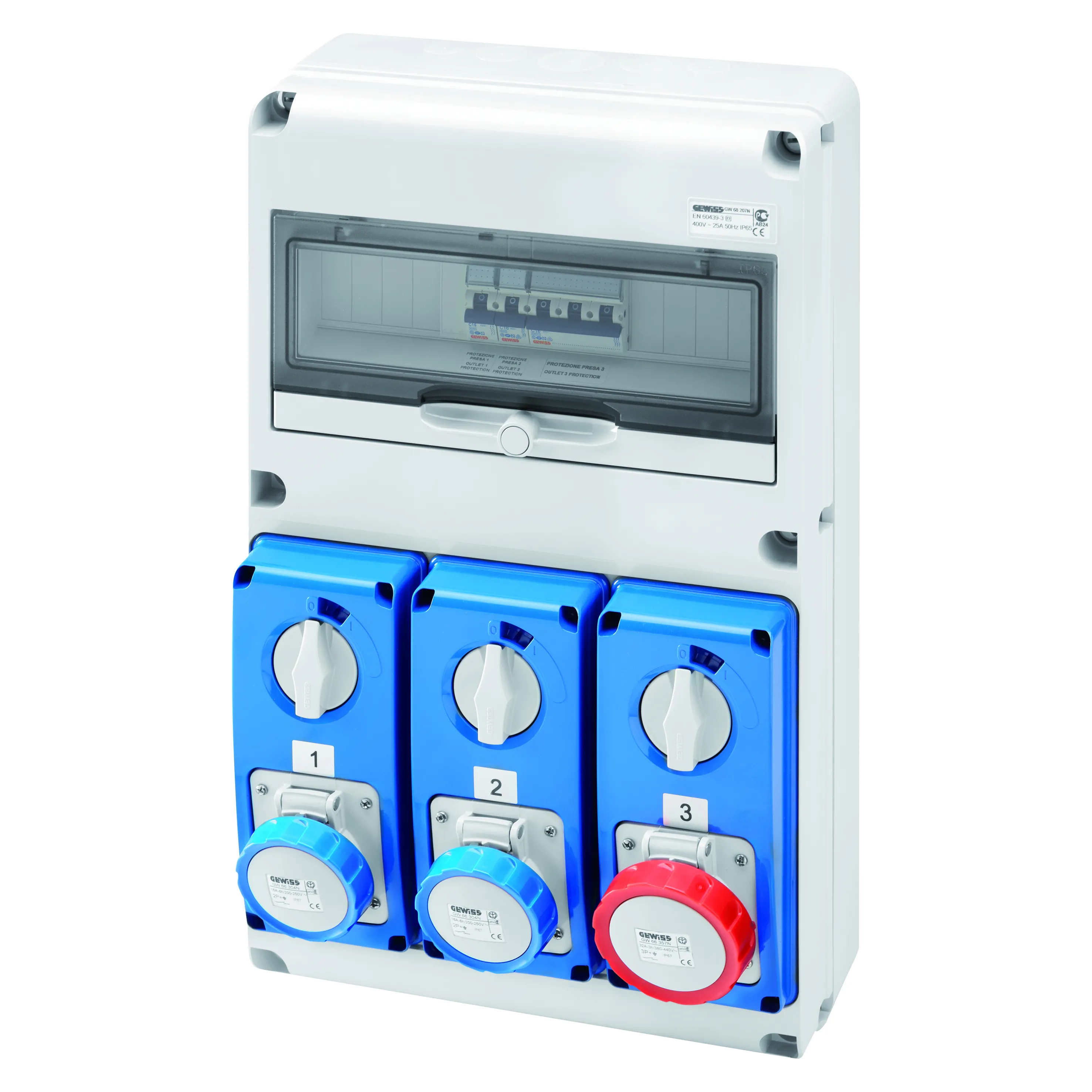 Tablou organiaze santier Q-Din 14 module Asd 3 Ib Vertical Sbf IP65 Gewiss GW68207N