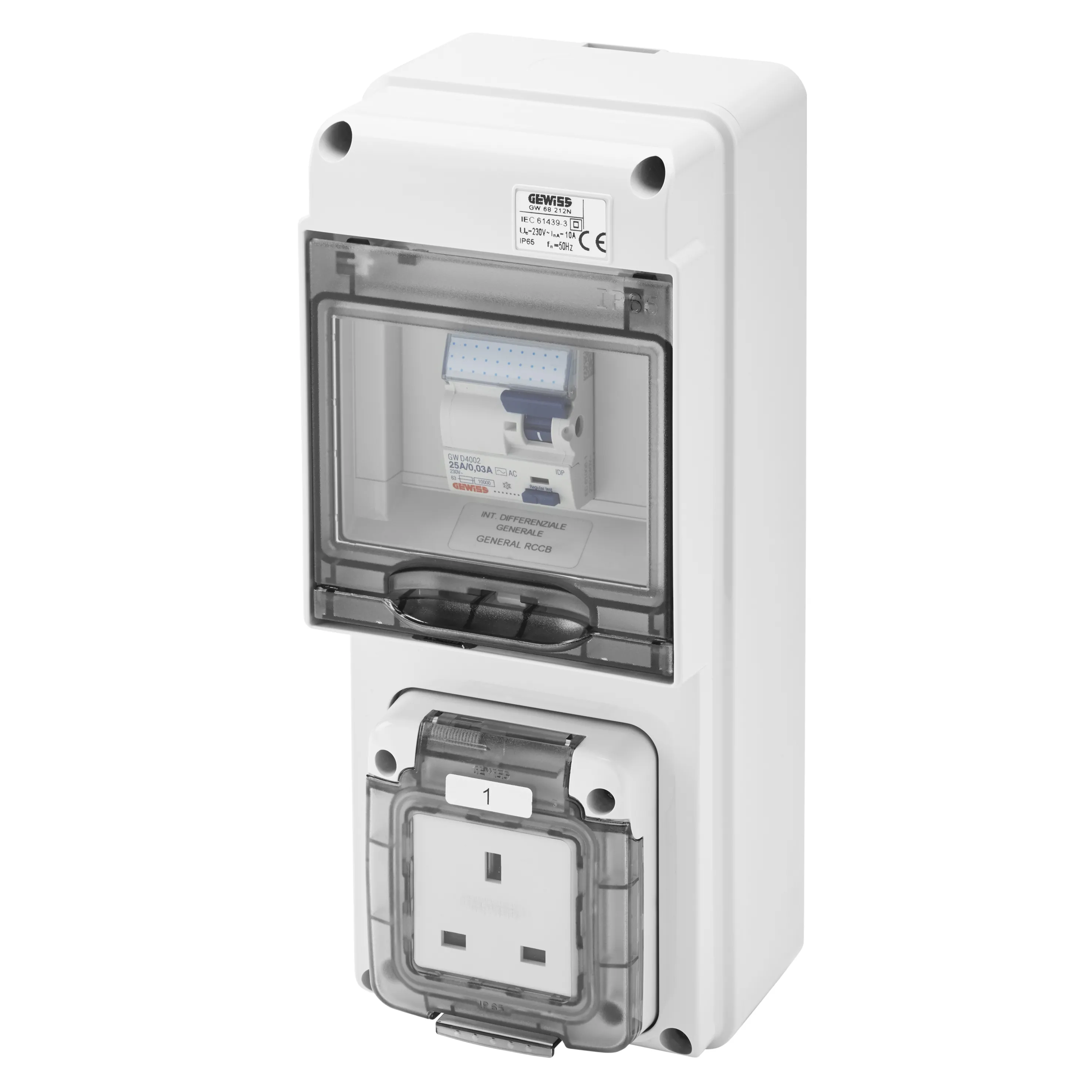 Tablou organiaze santier Q-Din 5 module Asd 1 Standard  Englez Coscket-Outlet IP44 Gewiss GW68212N