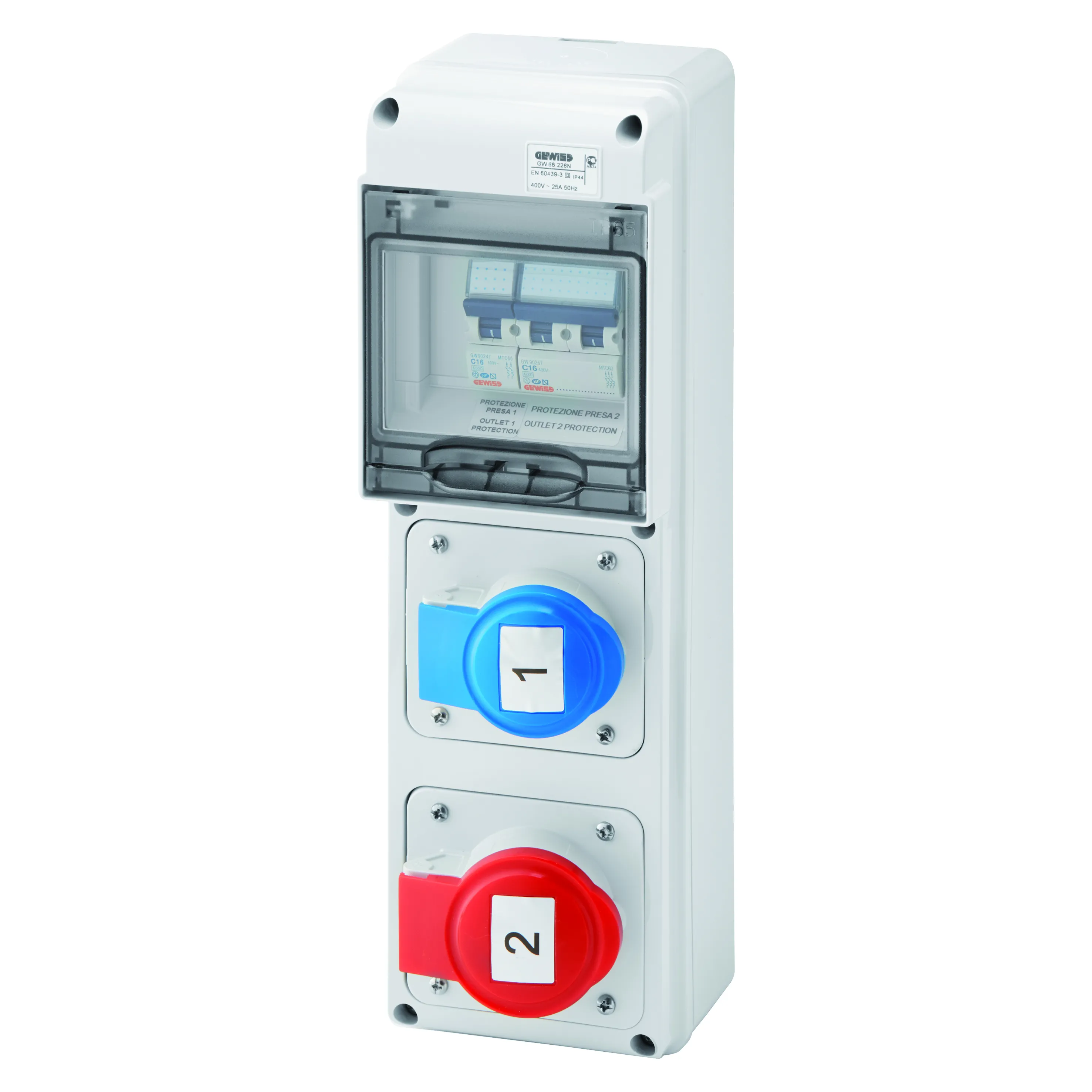 Tablou organiaze santier Q-Din 5 module Asd 2 Iec 309 IP44 Gewiss GW68226N