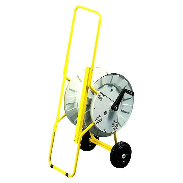 Suport Metalic Tubolar Vopsit Galben  Cu Tambur Rotativ Si Cablu De 50 M Pentru Q-Din14/20 Gewiss GW68432