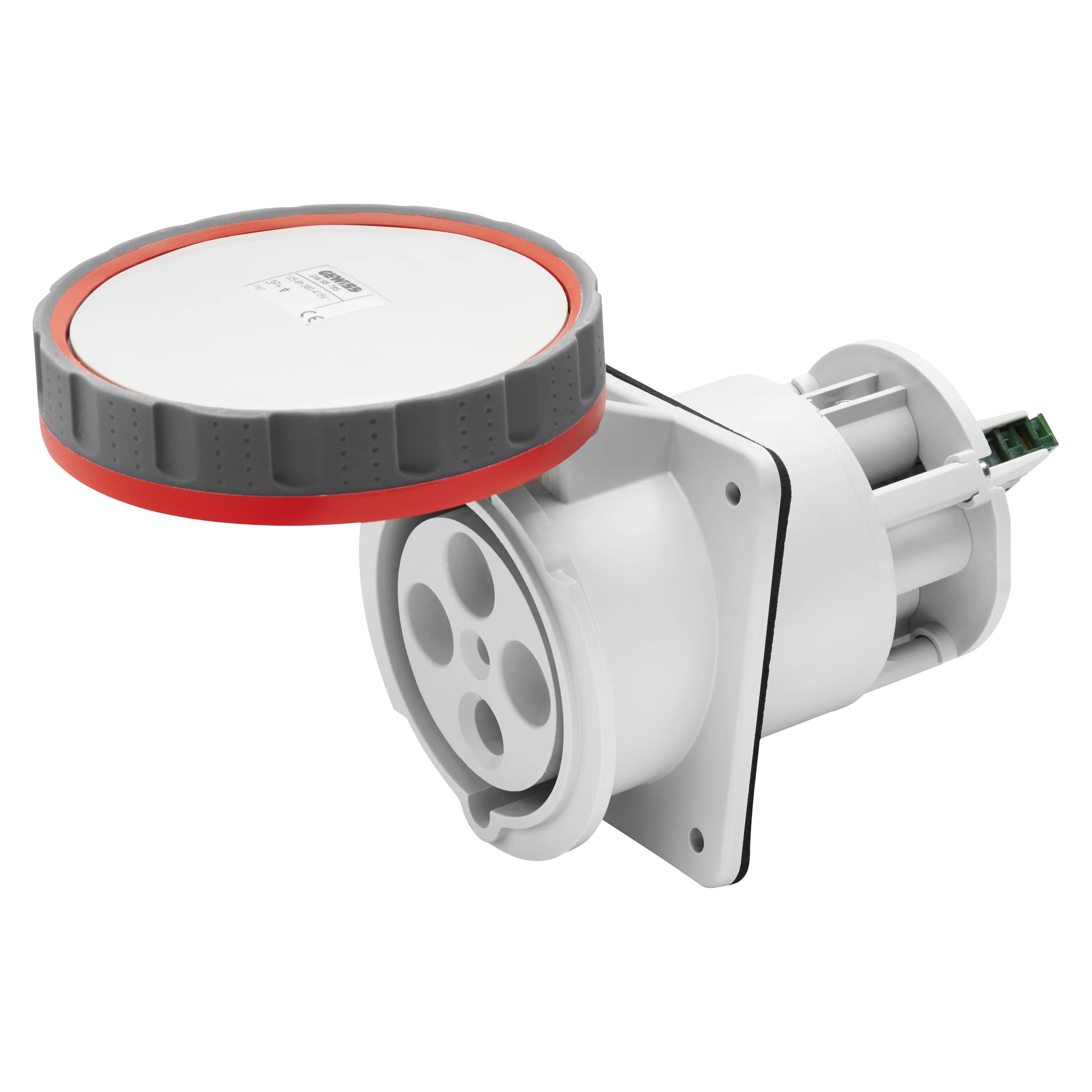 Priza cu montaj incastrat in unghi de 10° ip67 3p+e 125a 380-415v 50/60hz rosu 6h cu contact curat gewiss gw68785