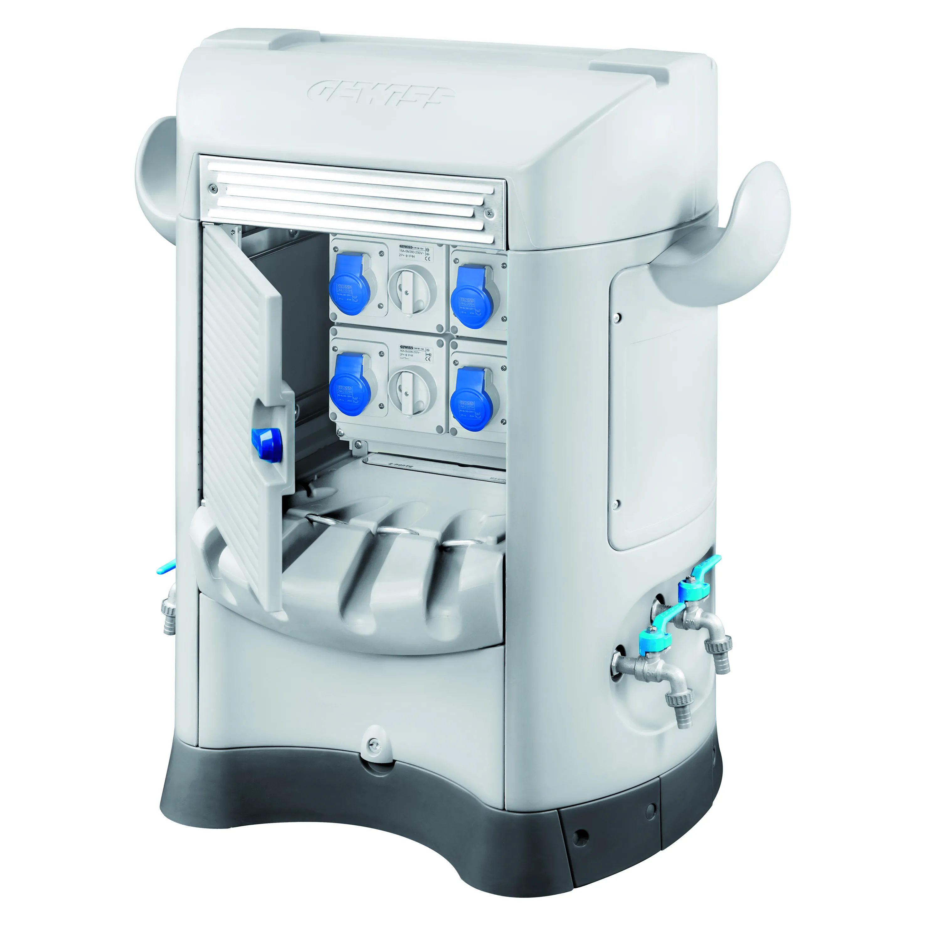 Qmc125B Cablat Priza Cu O Singura Parte Priza Cu 4 Prize 2P+E 16A IP44 Alb Gewiss GW68801W