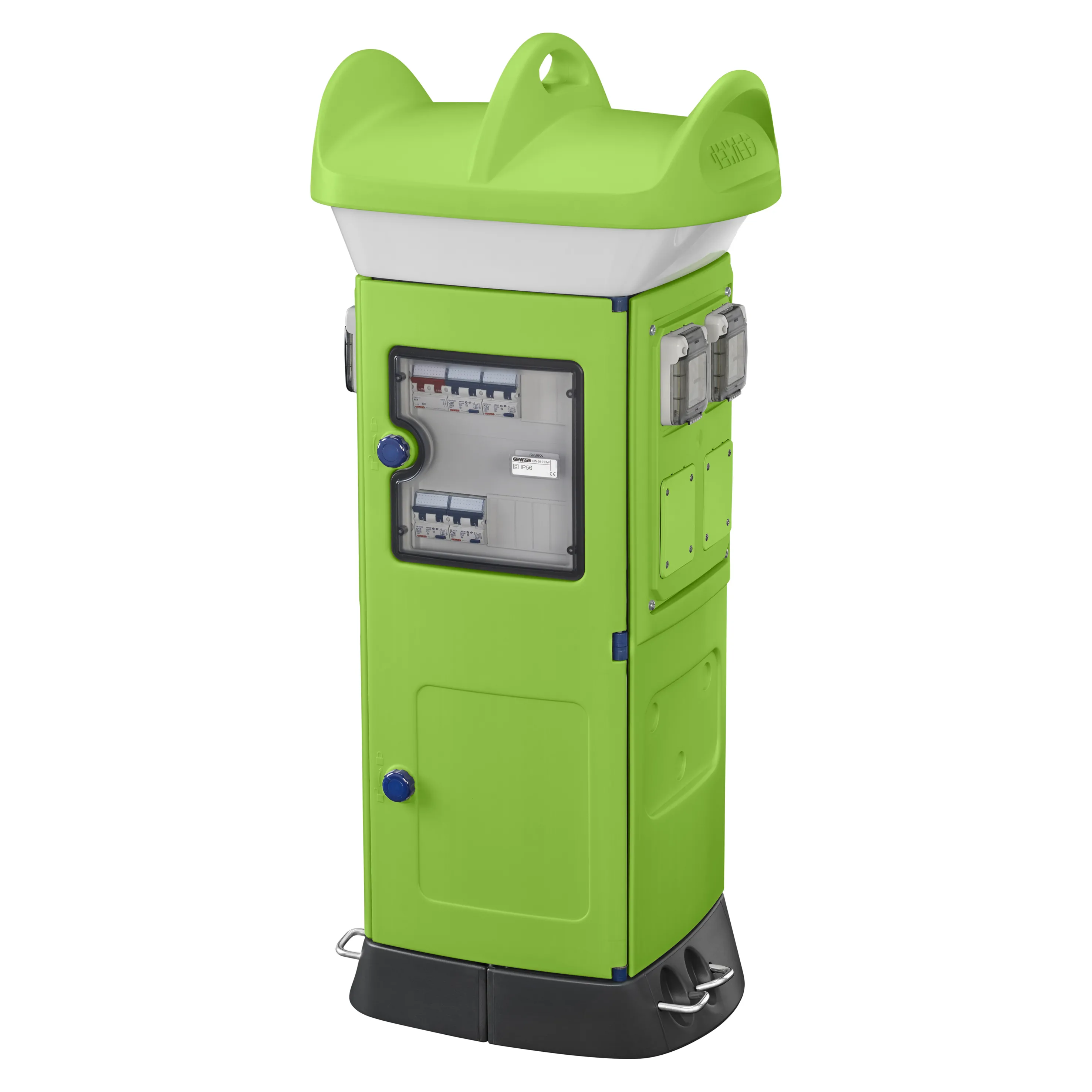 Qmc63b cablat priza laterala dubla 4 prize de uz casnic 16a ip55 verde gewiss gw68855g