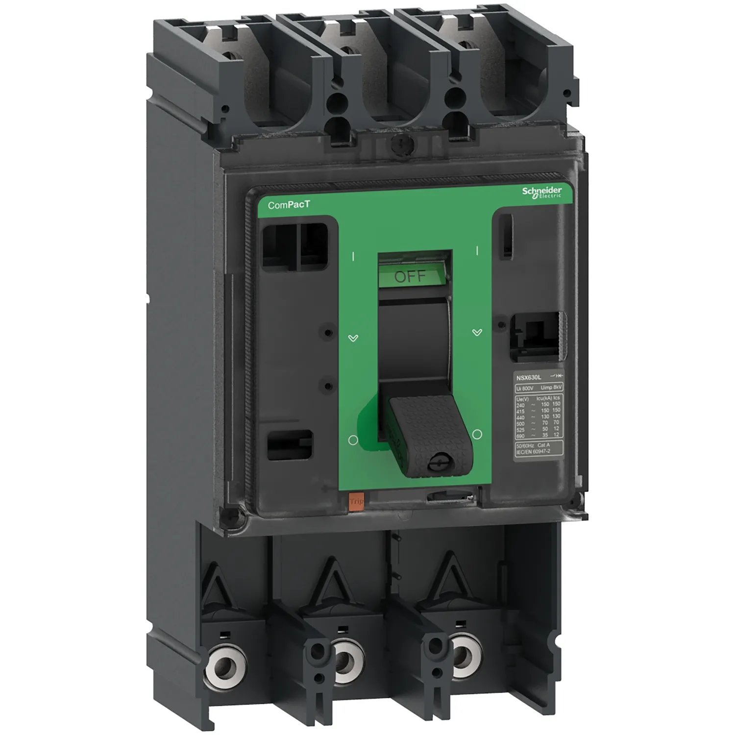 Intreruptor tip USOL ComPacT NSX400F, 36 kA la 415 VAC 50/60 Hz, 400A, fara unitate de declansare, 3 poli, Schneider, C40F3 
