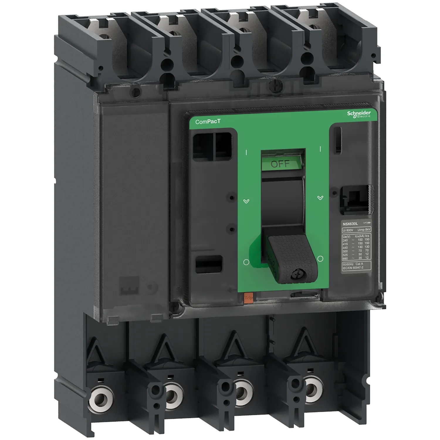 Intreruptor tip USOL ComPacT NSX400F 36 kA la 415 VAC 50/60 Hz 400A fara unitate de declansare 4 poli Schneider C40F4