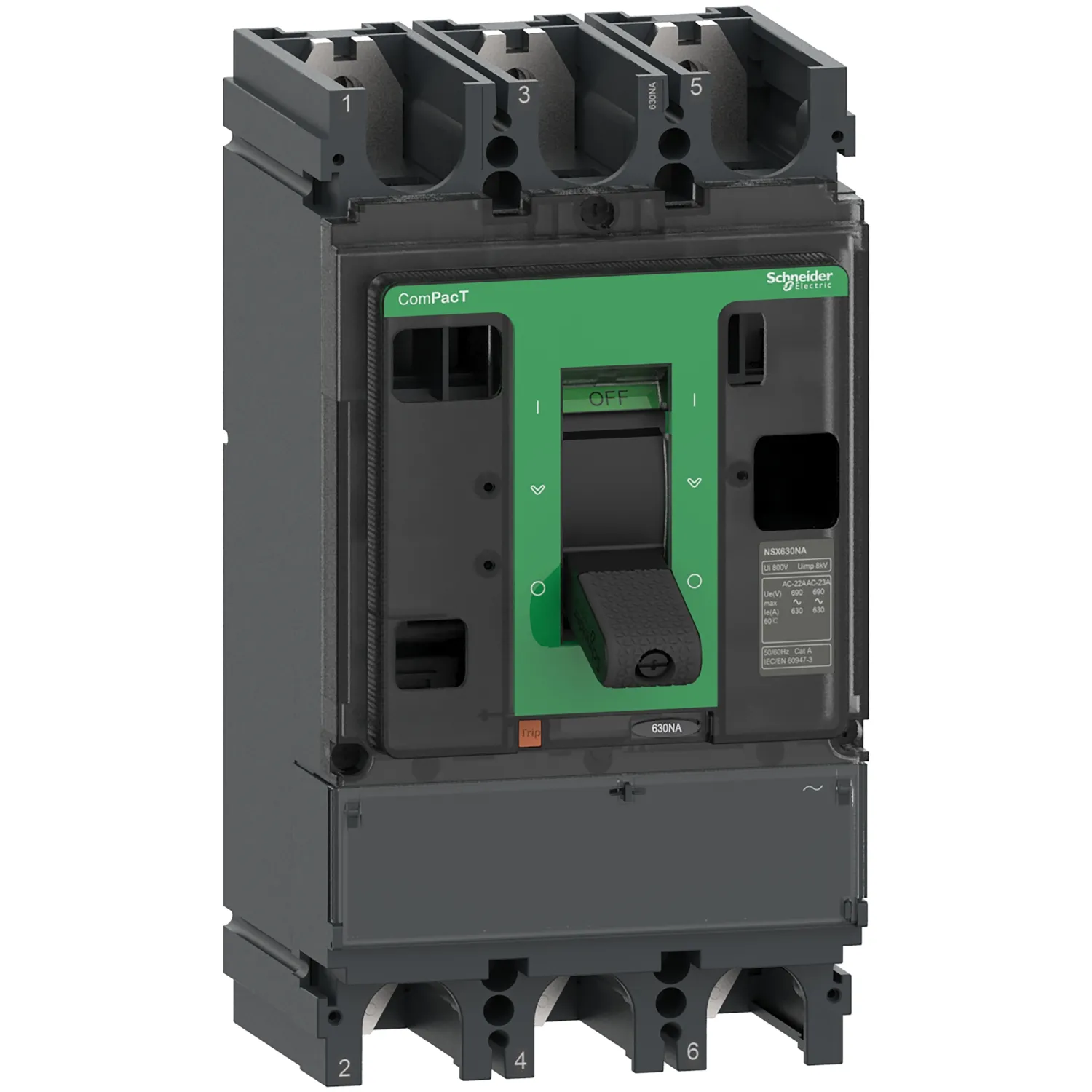 Intreruptor ComPacT NSX400NA, 3 poli, 400A, AC22A, AC23A, Schneider, C403400S 
