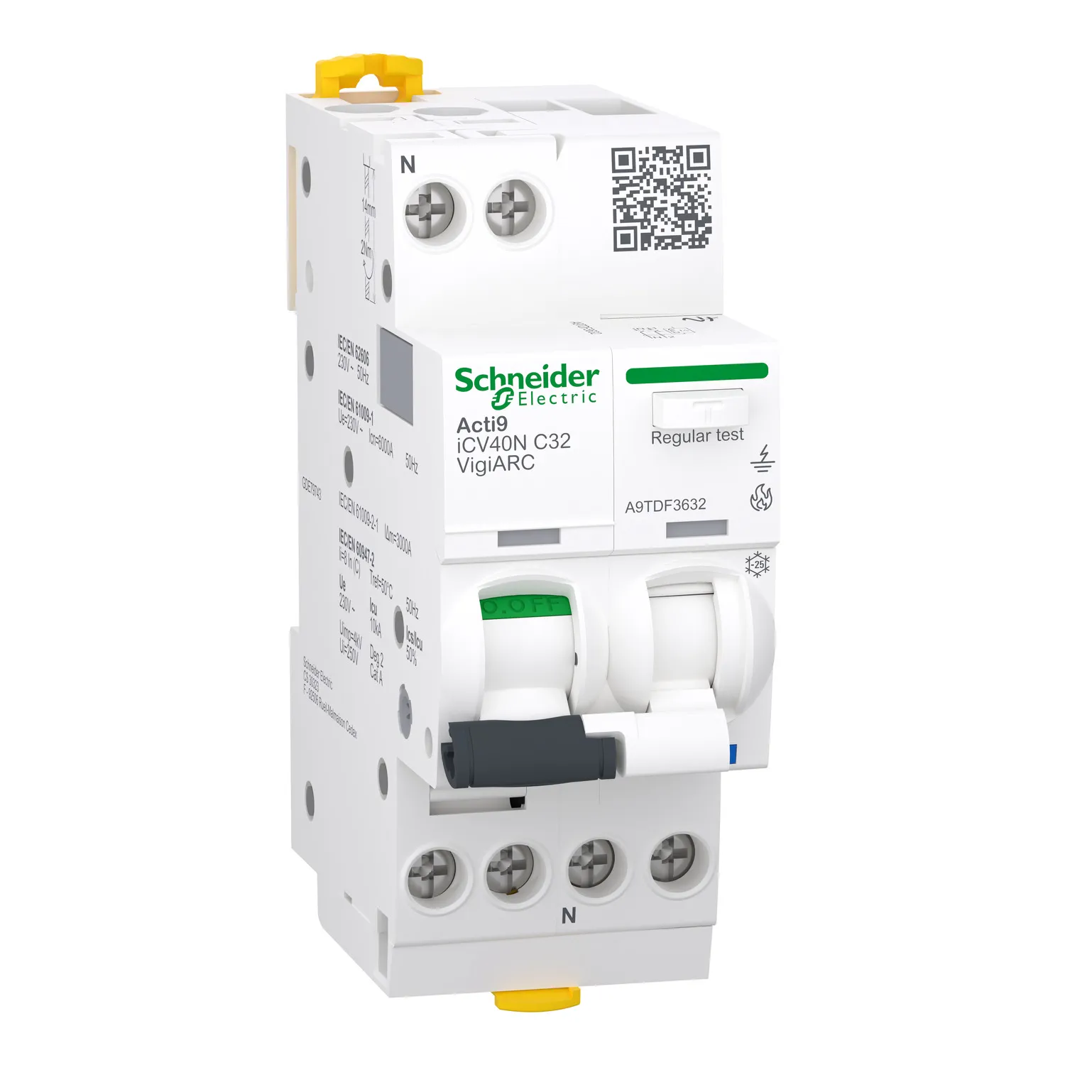 Acti9 AFDD Intreruptor automat diferential detectie arc electric iCV40N 1P+N curba C 32A 6kA 30mA tip A-SI VigiARC RCBO  Schneider A9TDF3632