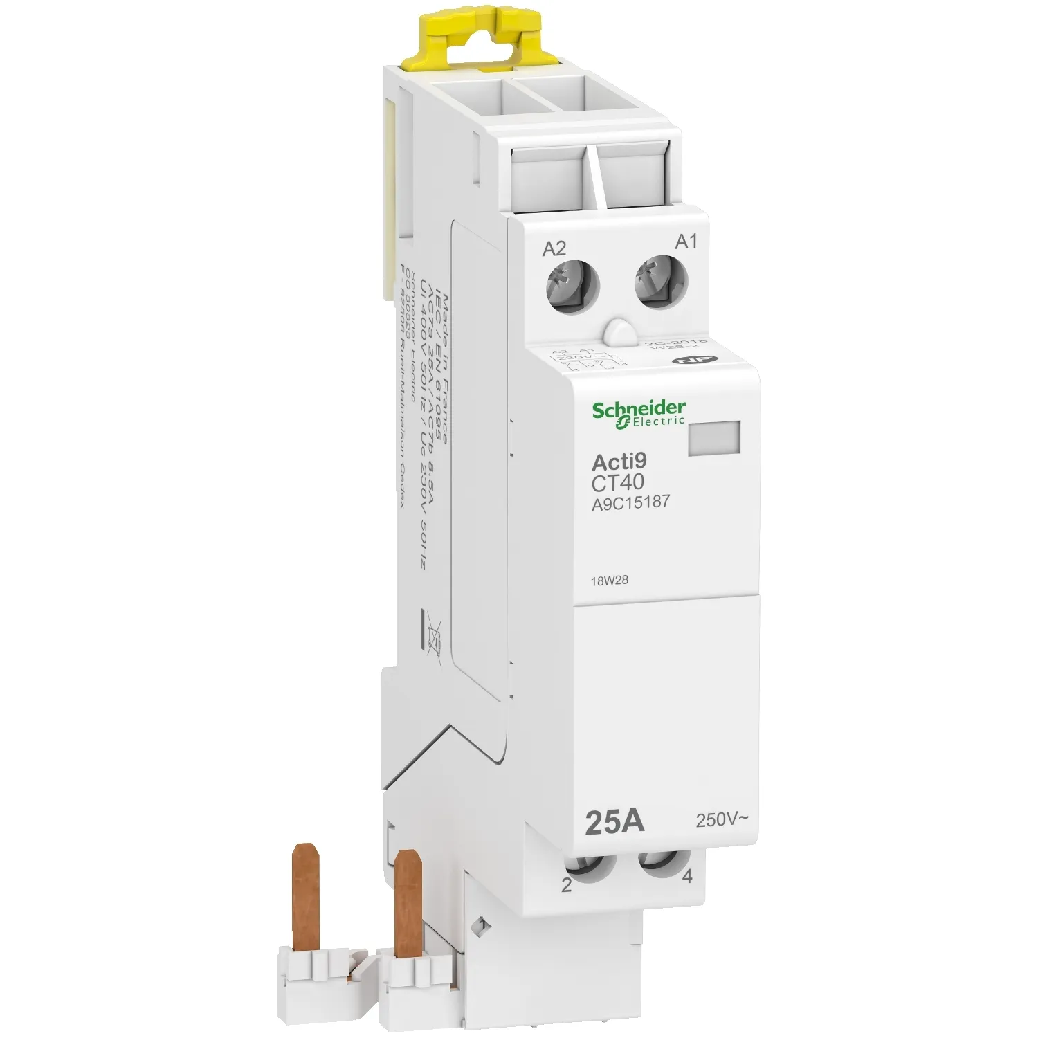 Acti9 CT40 Contactor modular  25A 2ND 2 contacte normal deschise Bobina 230V Schneider A9C15187