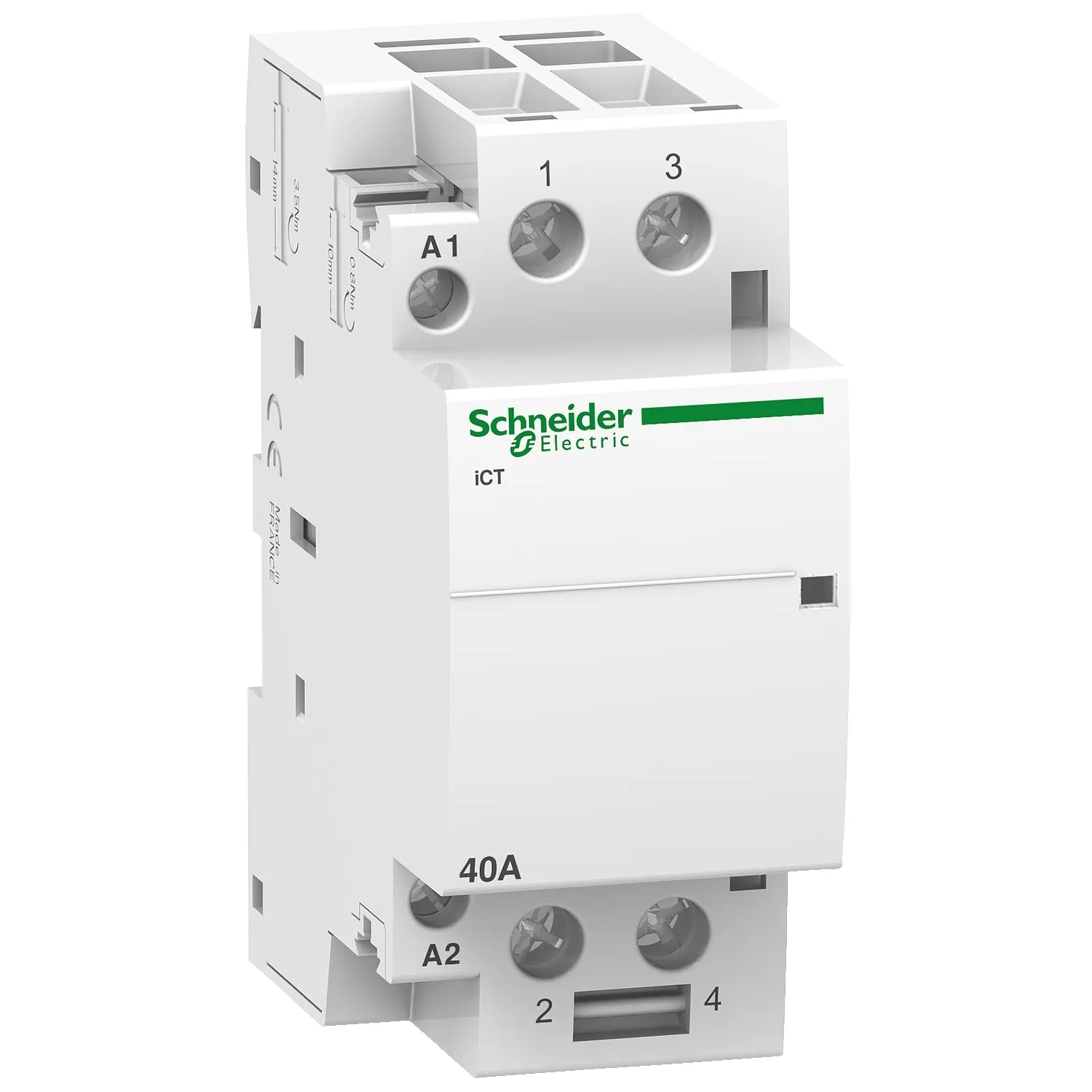 Contactor modular Ict 2 Poli 2ND 2 contacte normal deschise 40A Bobina 220 240 V C.A. Schneider A9C20842