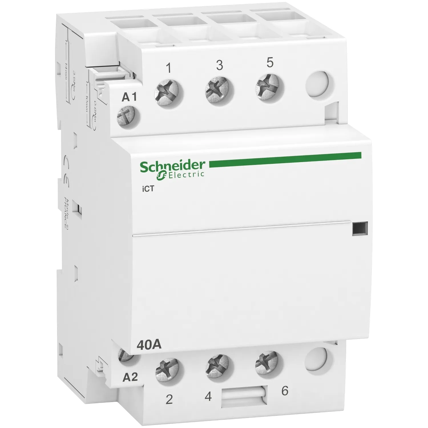 Contactor modular, Ict, 3 Poli, 3ND, 3 contacte normal deschise, 40A, Bobina 220, 240 V C.A., Schneider, A9C20843