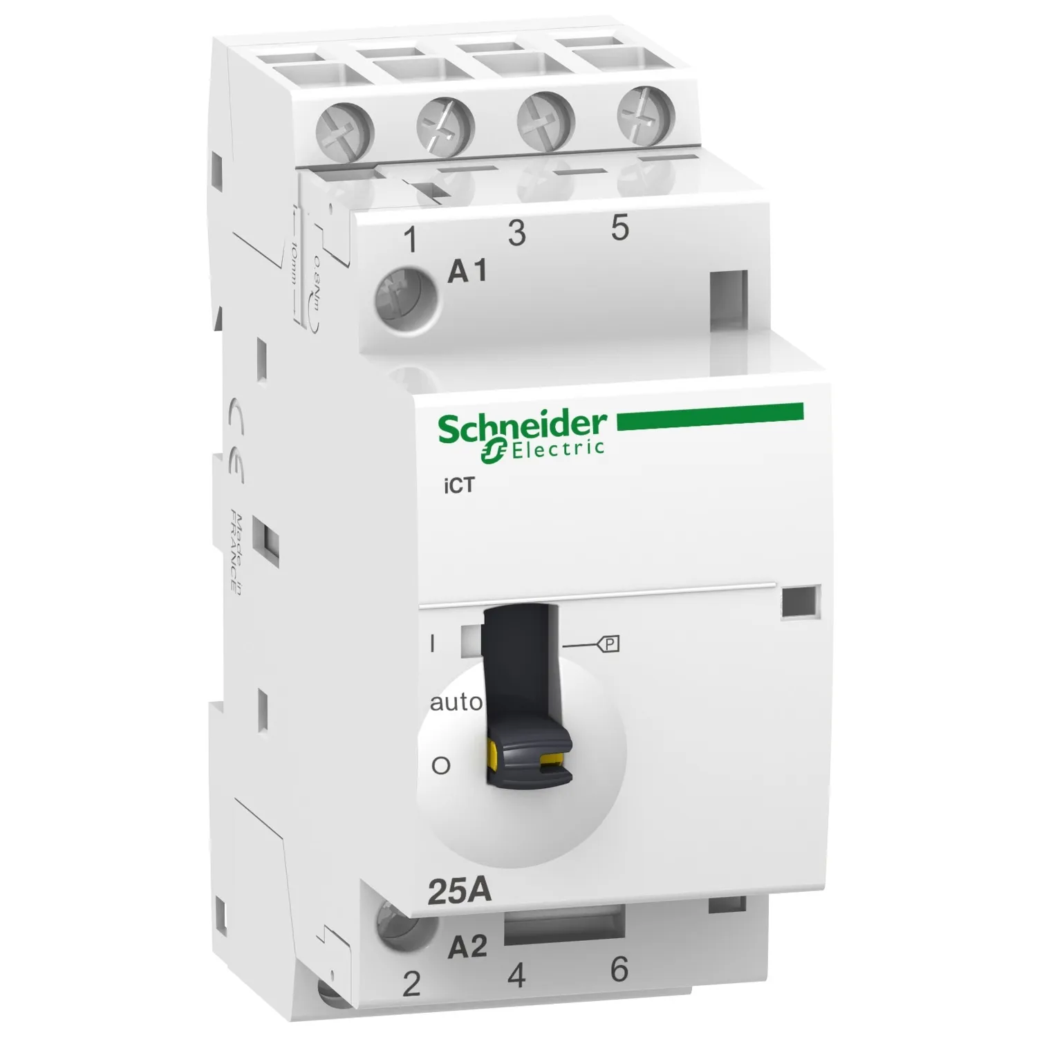 Contactor modular, Ict Comanda Manuala 25A, 4ND, 4 contacte normal deschise, Bobina 220/240V 50Hz, Schneider, A9C21834