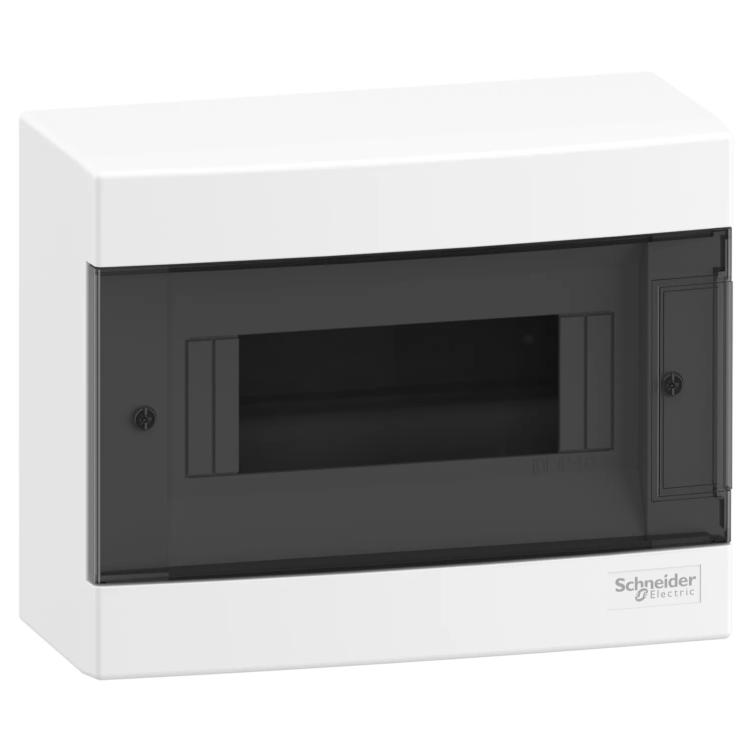 Easy9EU, Cofret cu montaj aparent, 1x8 Module, usa fumurie, cu 2 blocuri terminale EZ9EUC108 