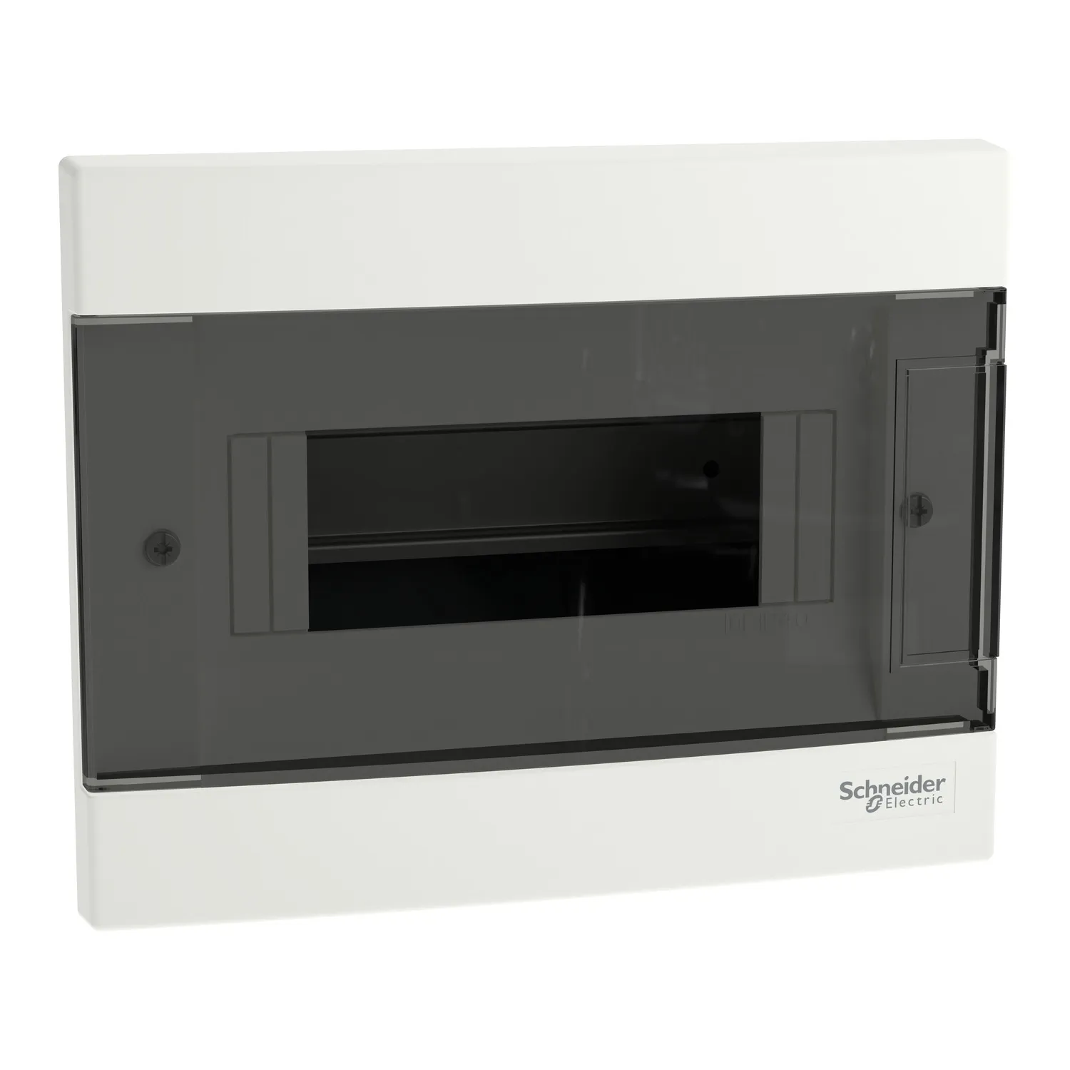 Easy9EU, Cofret cu montaj incastrat, 1x8 Module, usa fumurie, cu 2 blocuri terminale EZ9EUA108