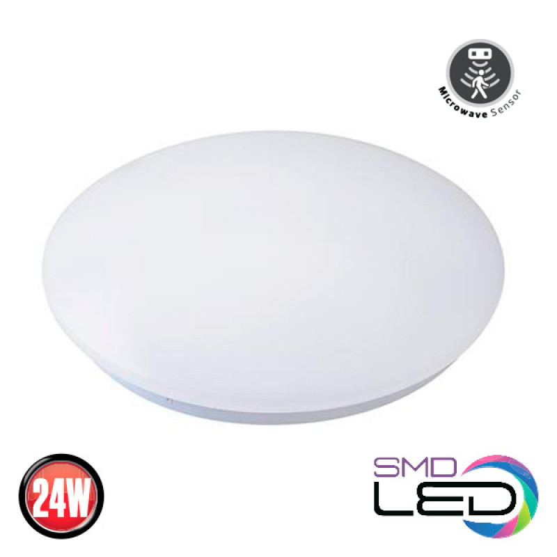 Plafoniera, Horoz, LED, Alba, 24W, CU, SENZOR, DE, MISCARE, 6400K, lumina rece, D330, 160-2, SHARK-24, 027-001-0024-011