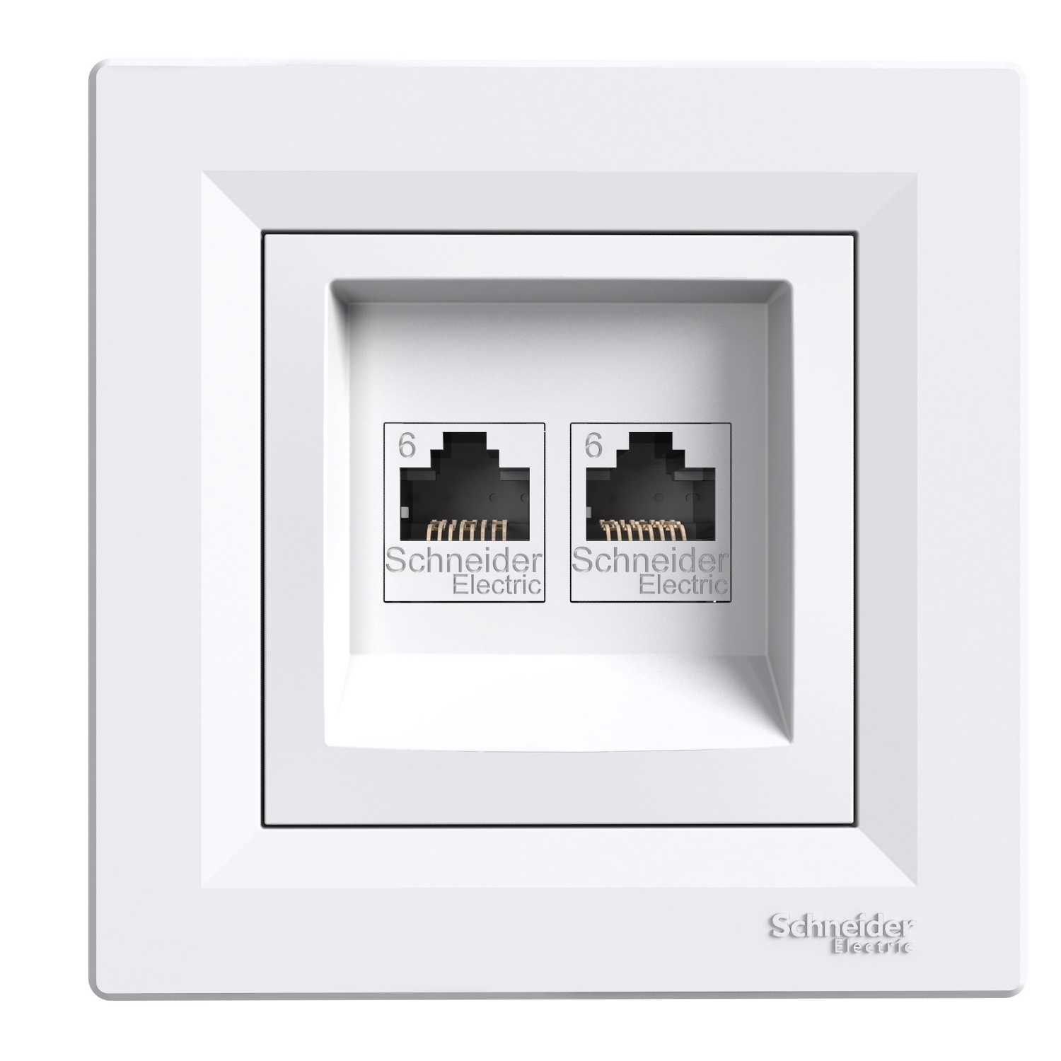 Asfora 2X Priza De Date Rj45 Cat.6 Utp Alb Schneider EPH4800121