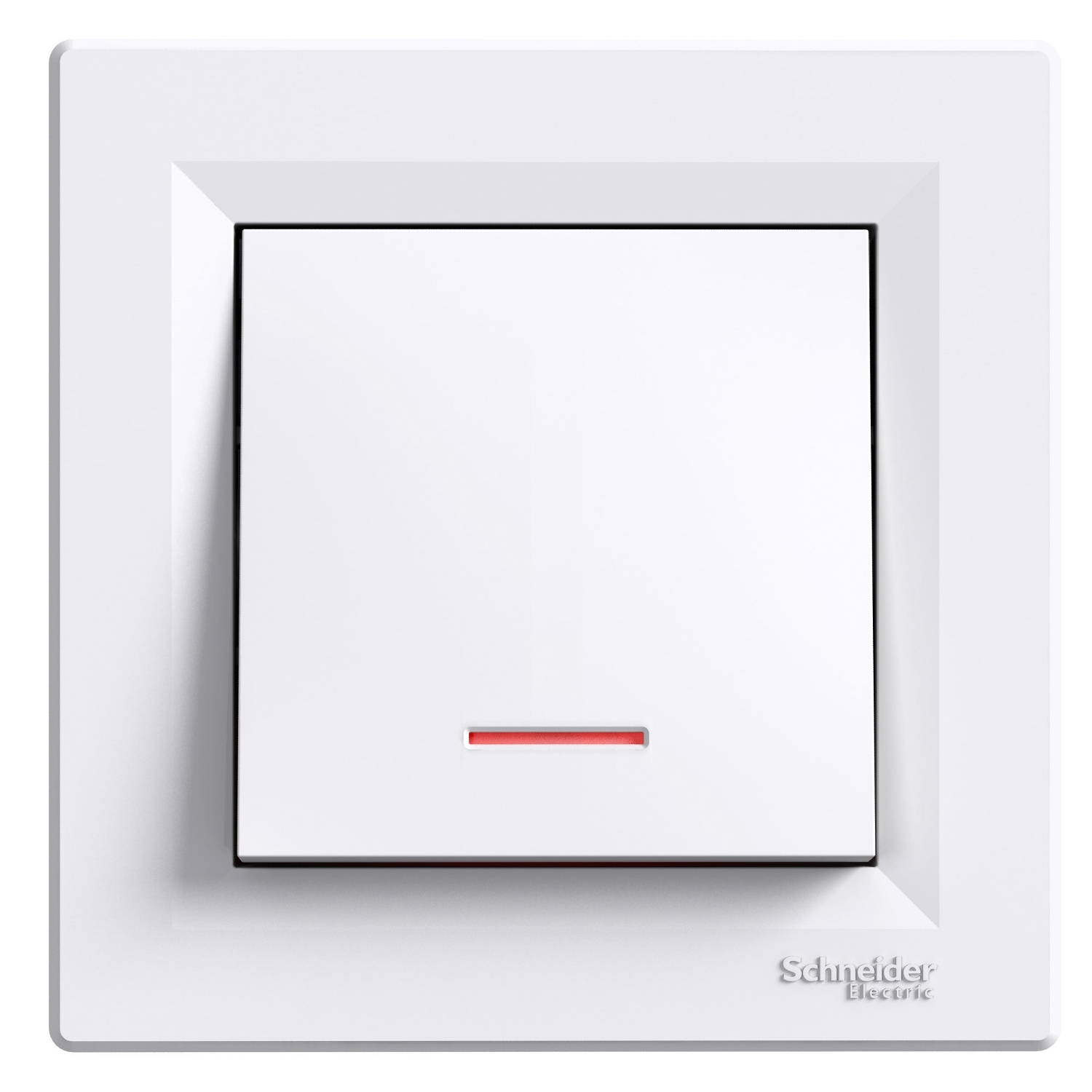 Asfora Intrerupator Simplu Cu Indicator Luminos 10A Alb Fara Surub Schneider EPH1400121