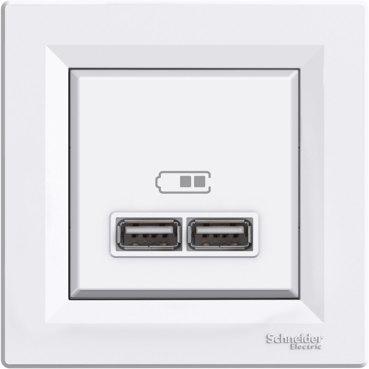 Asfora Priza Dubla Incarcare USB 2.1 A Alb Schneider EPH2700221