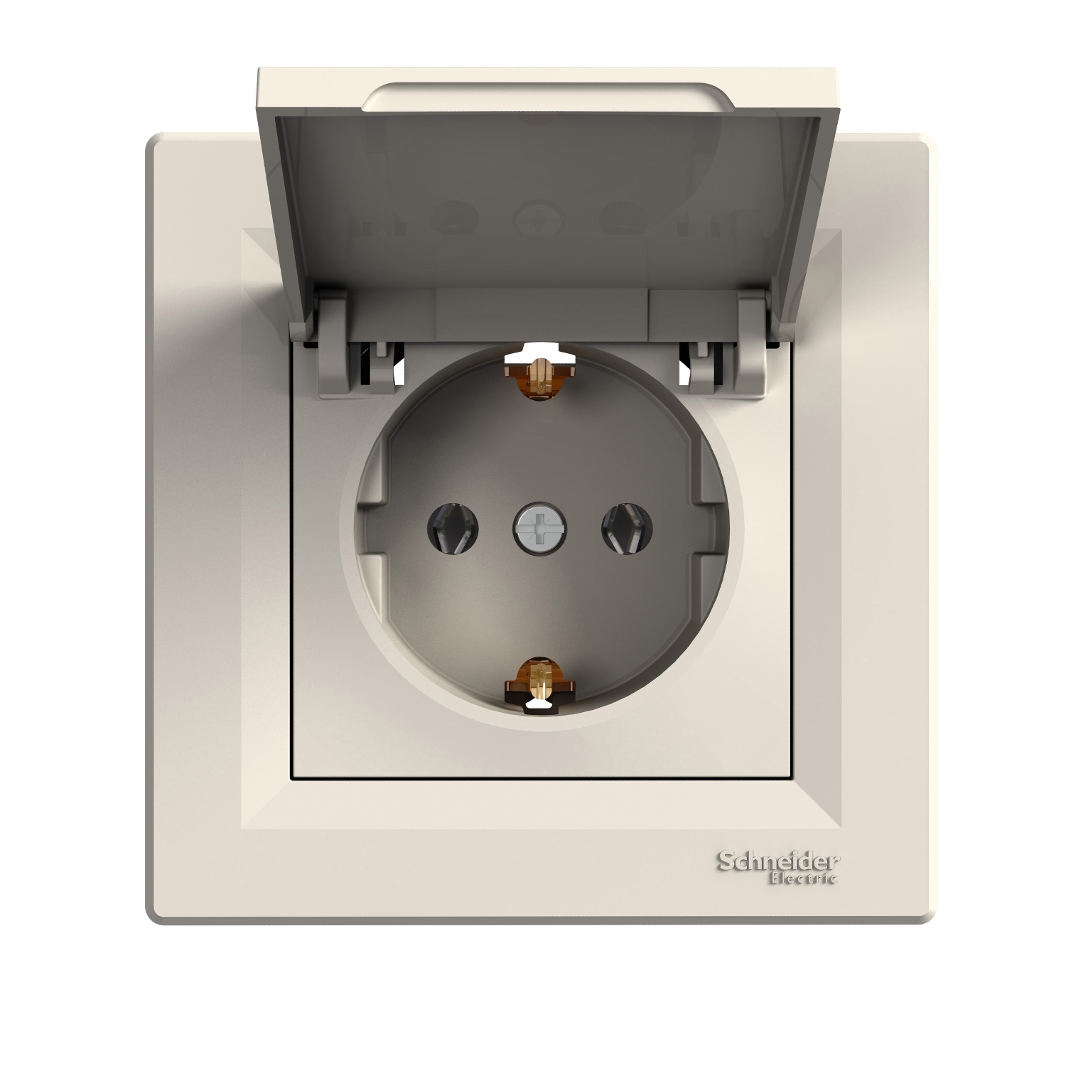Asfora Priza Schuko Cu Impamantare 16A Capac Crem Schneider EPH3100123