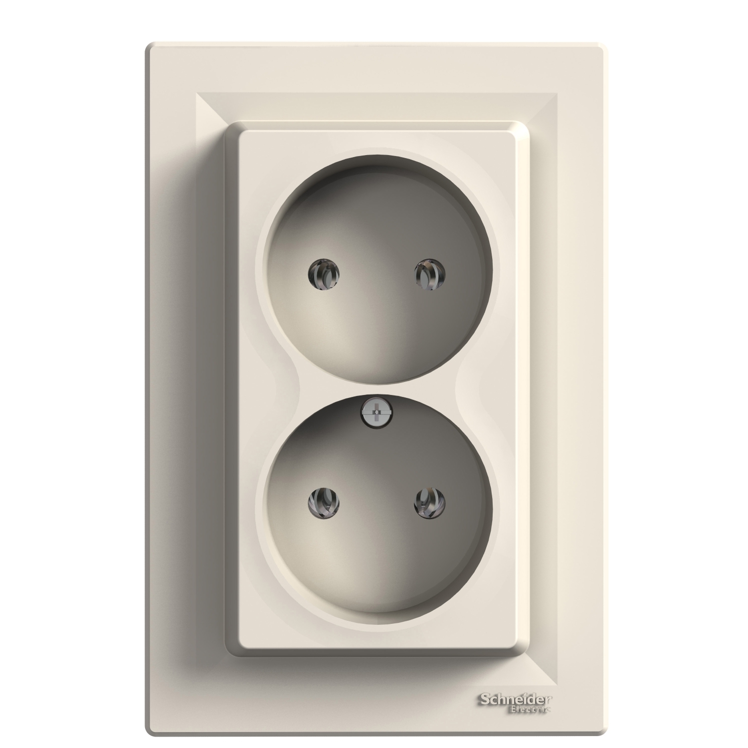 Asfora Priza Schuko Dubla 2P 16A Crem Schneider EPH9700123