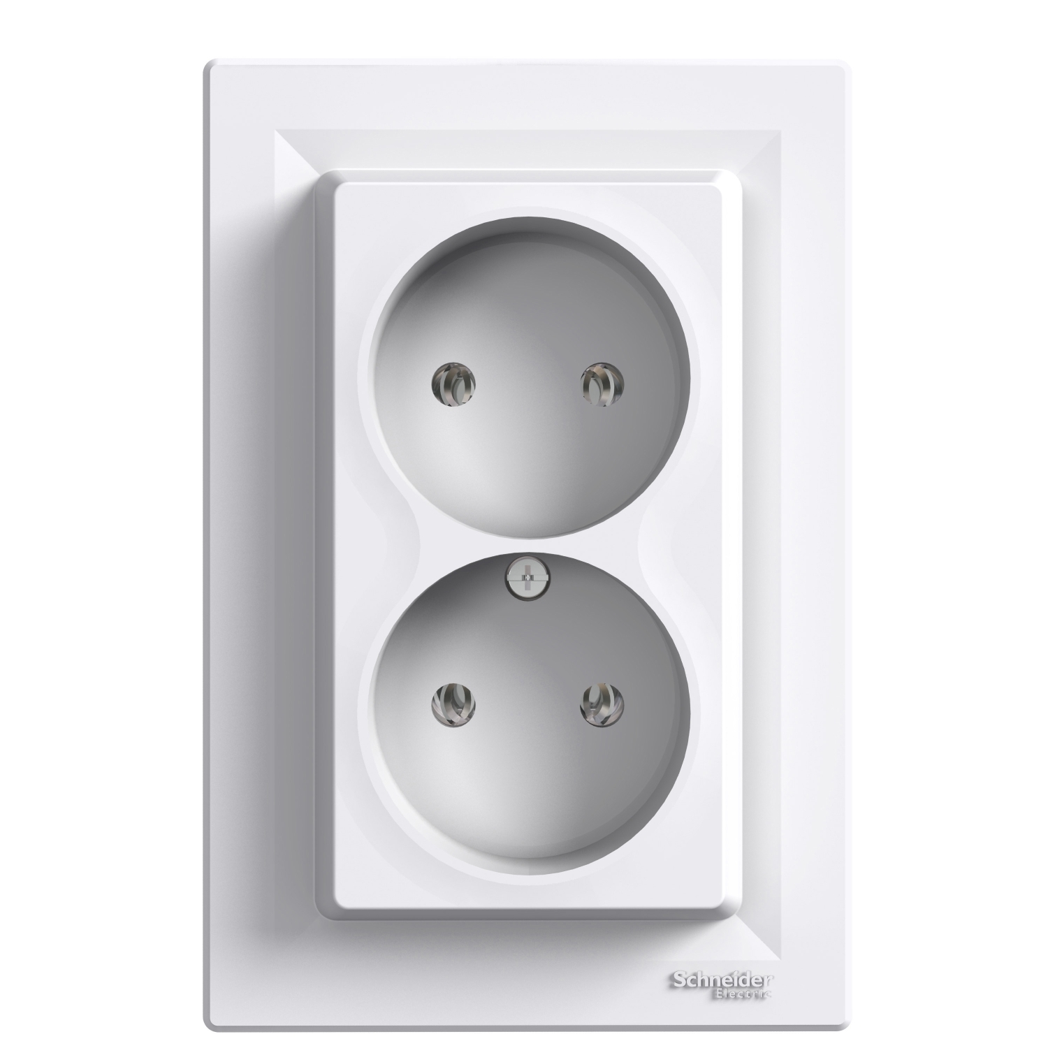 Asfora Priza Schuko Dubla fara impamantare 16A alb Schneider EPH9700121