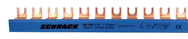 Busbar, cu, contacte, furca, 10mm² BS990115--