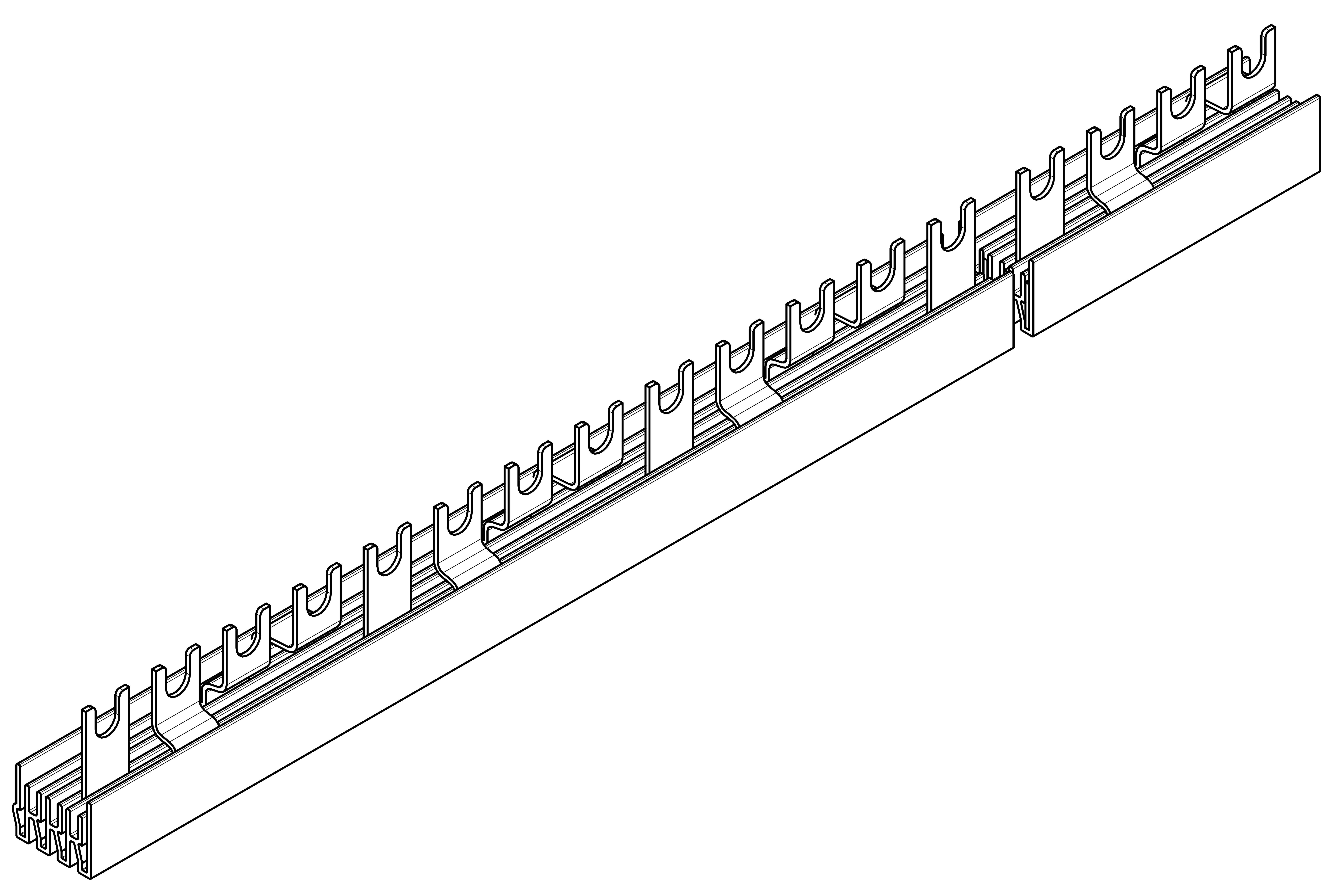 Busbar cu contacte furca 18mm 10mm² 4P 1m