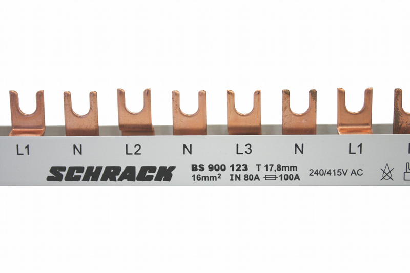 Busbar cu contacte furca 1N/2N/3N 4P 10mm² 1m