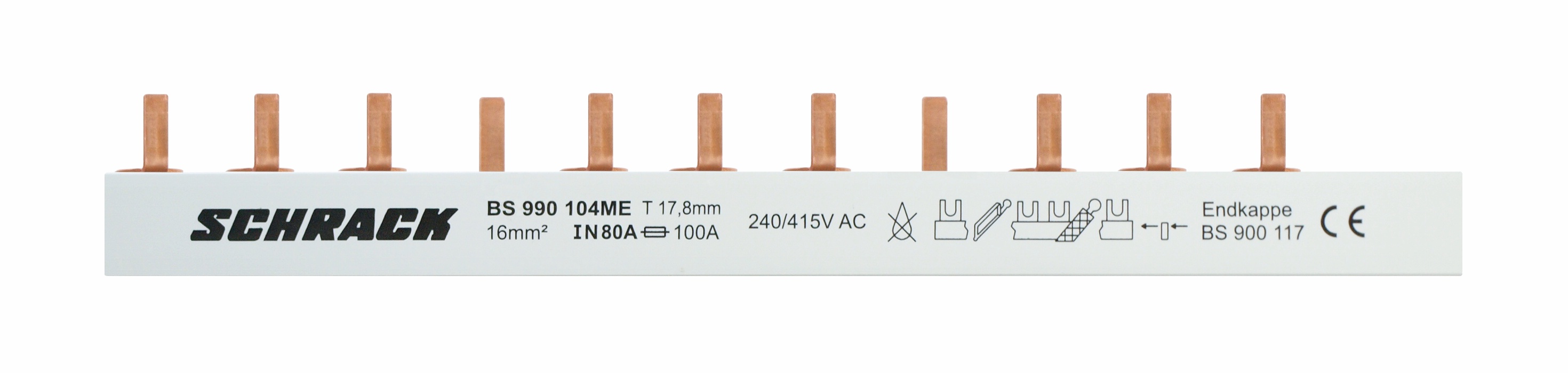 Busbar cu contacte lamelă 1P gri 1P+N 1UH 1m