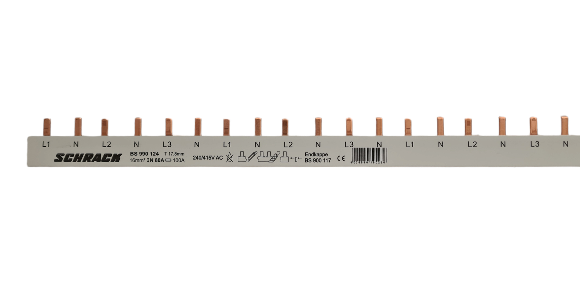 Busbar, cu, contacte, pini, 16mm², L1N/L2N/L3N, 4P, 54UH BS990124--