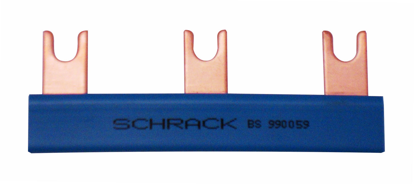 Busbar, cu, contacte, furca, n, 1p, 16mm², 3x2uh, albastru