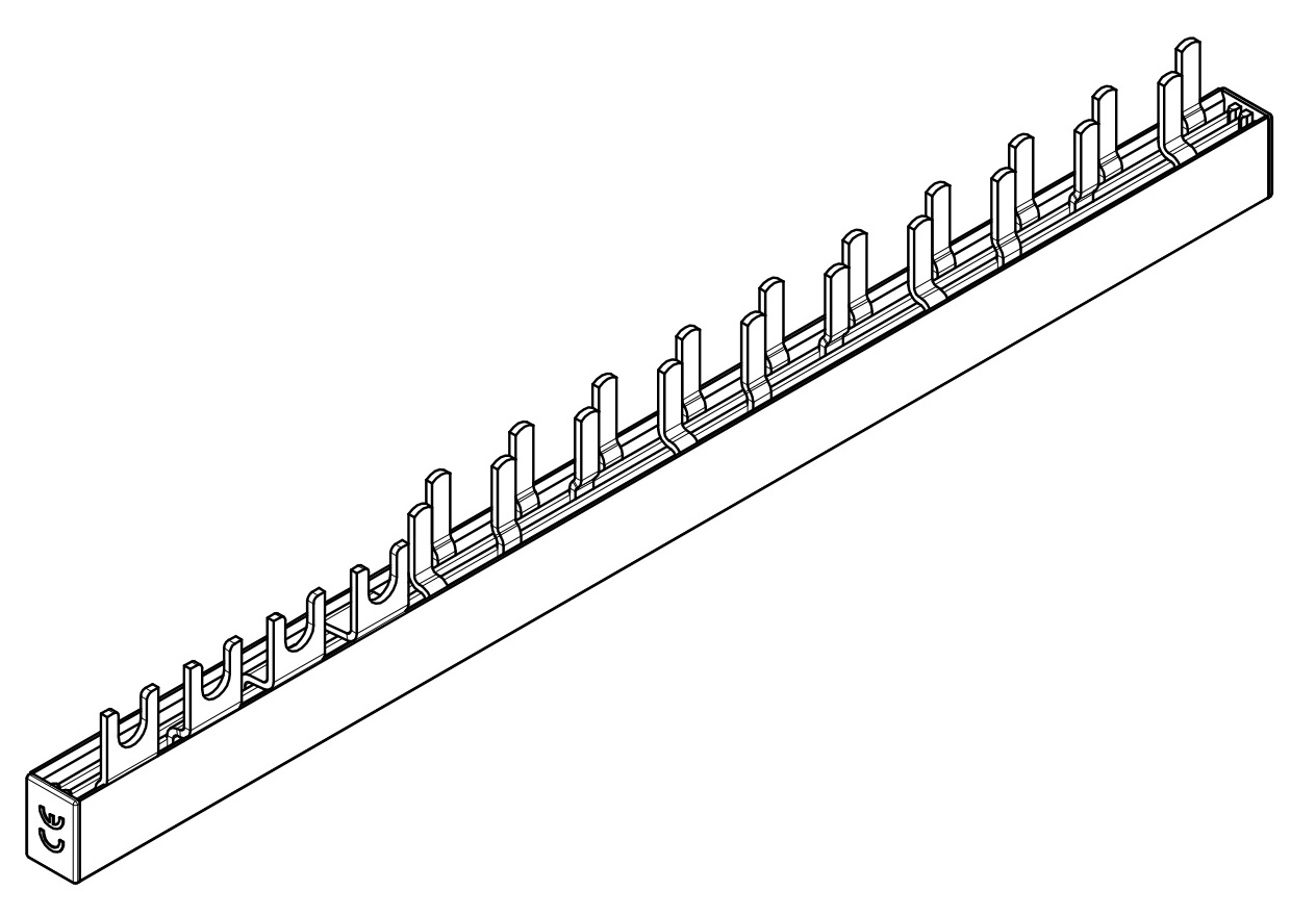 Busbar, pentru, diferențial, 4P, +, 10, într., aut., 1P+N/1UH, total, 14UH BS990168-A