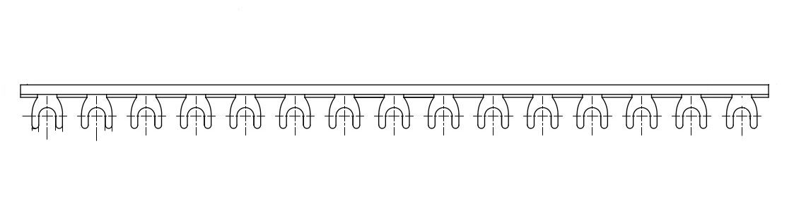 Busbar, 1P, 10mm², furca, 1m