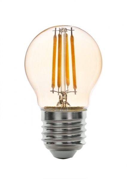 Bec LED, Cu Filament, Dimabil, 4W, E27, 2500K, amber, Ultralux, LFG42725D