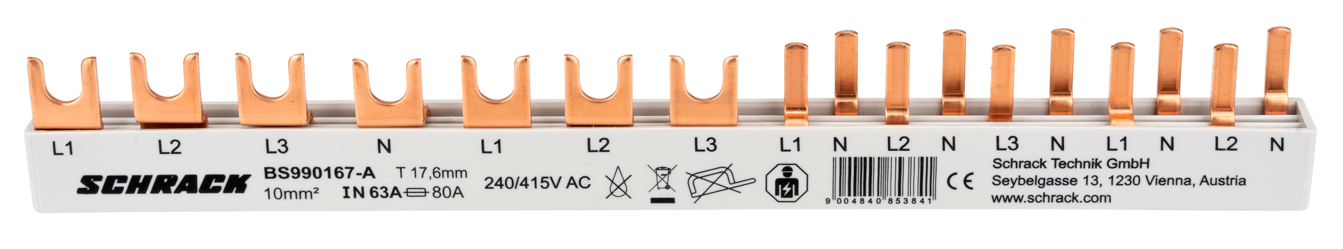 Busbar, 1xrccb, 4p, 1, mcb, 3-pole, 5, mcb, 1+n/1mw, 12mw