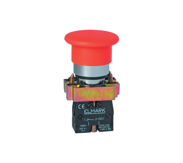 Buton ciuperca revenire TYPE BC 42 1NC rosu  401642, Elmark