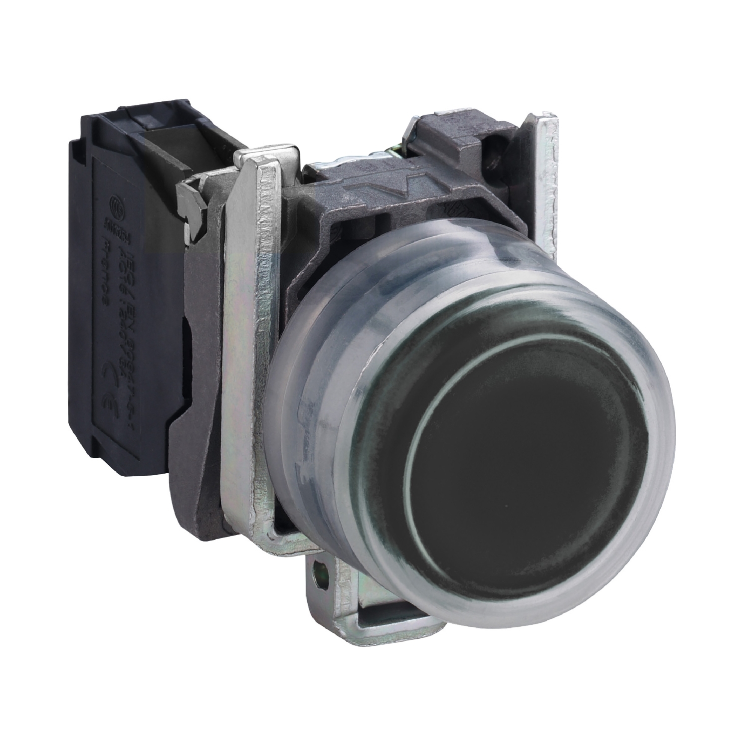 Buton Complet Proeminent Negru Ø22, Cu Revenire Cu Arc, 1No, Nemarcat, Schneider, XB4BP21 