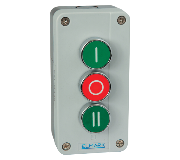 Buton cu arc de revenire BP339 1NO;1NC;1NO IP65 1 verde,  rosu, 1 verde  401349, Elmark 