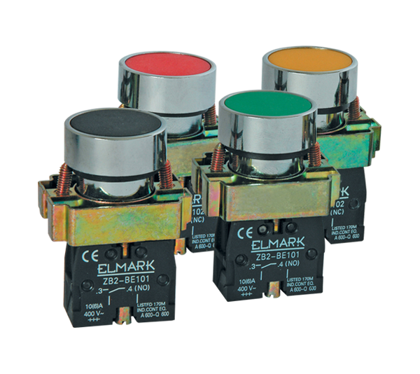 Buton EL2-BA 21 NO negru  401021, Elmark