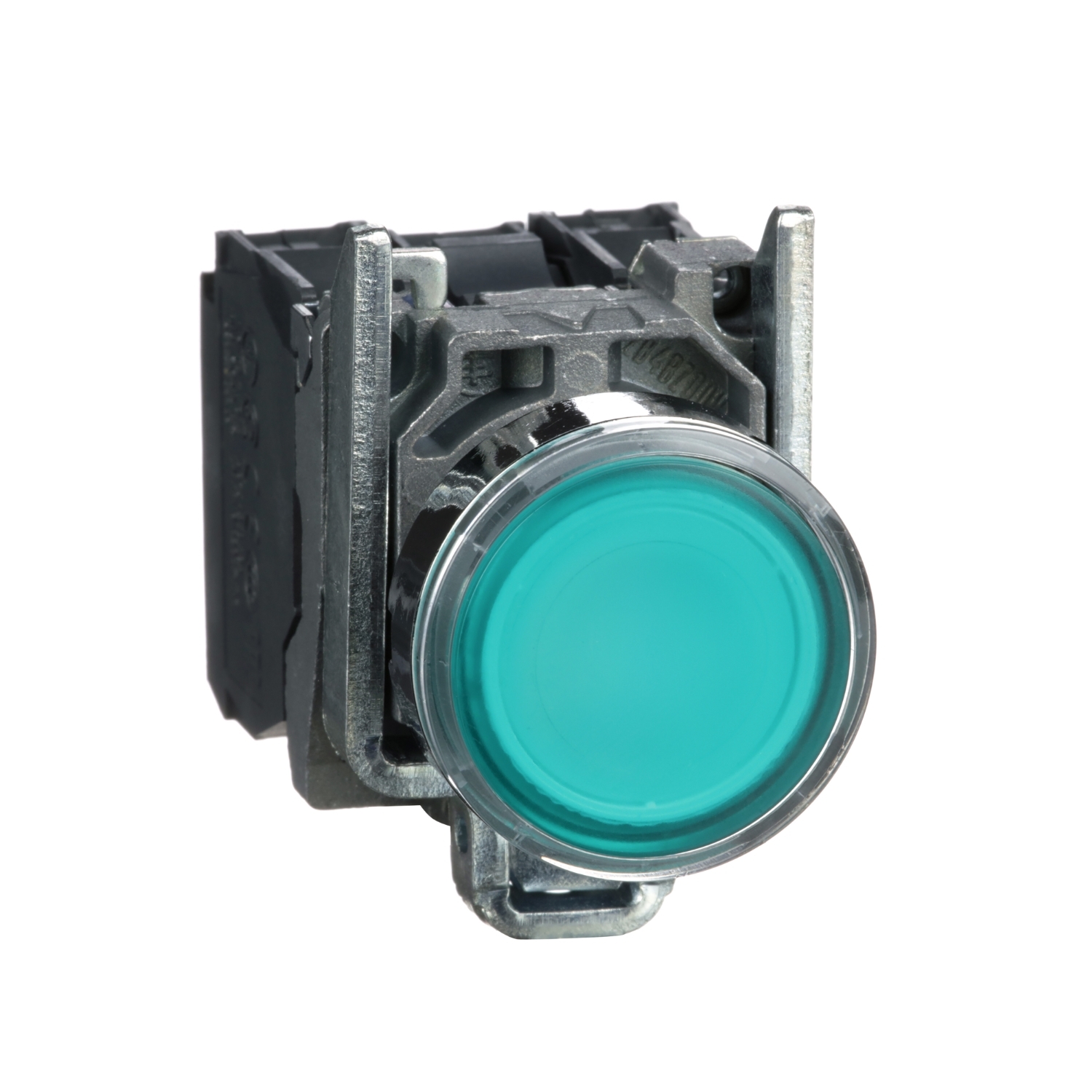 Buton Ilum. Complet Incastrat Verde Ø 22, Revenire Cu Arc, 1No+1Nc 110 - 120 V, Schneider, XB4BW33G5