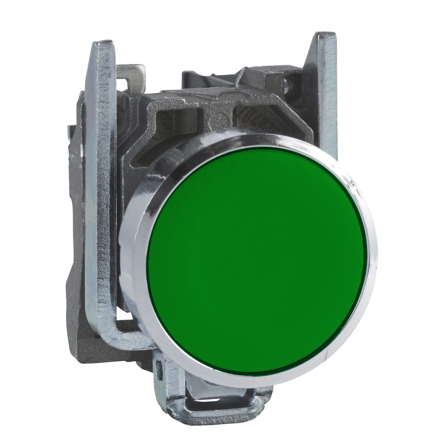 Buton incastrat complet, verde Ø22 cu revenire cu arc 1NO 'nemarcat', Schneider, XB4BA31 