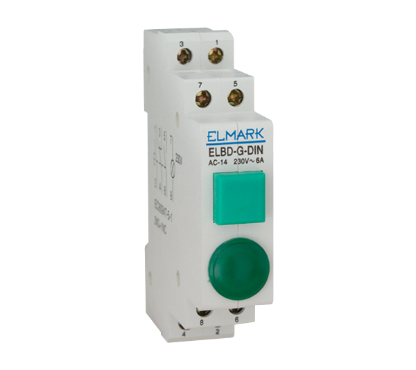 Buton+Lampa ELBD-Y-DIN 2NO+1NC GALBEN 230V  401518, Elmark